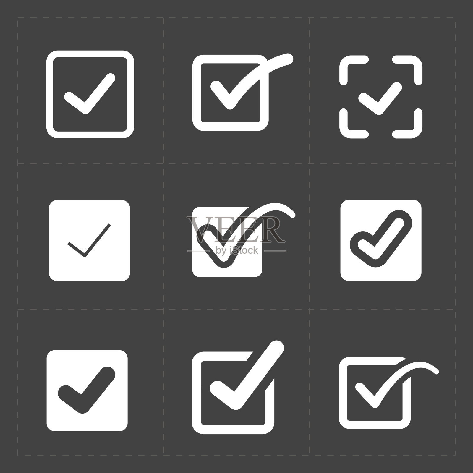 向量白色确认图标设置图标素材