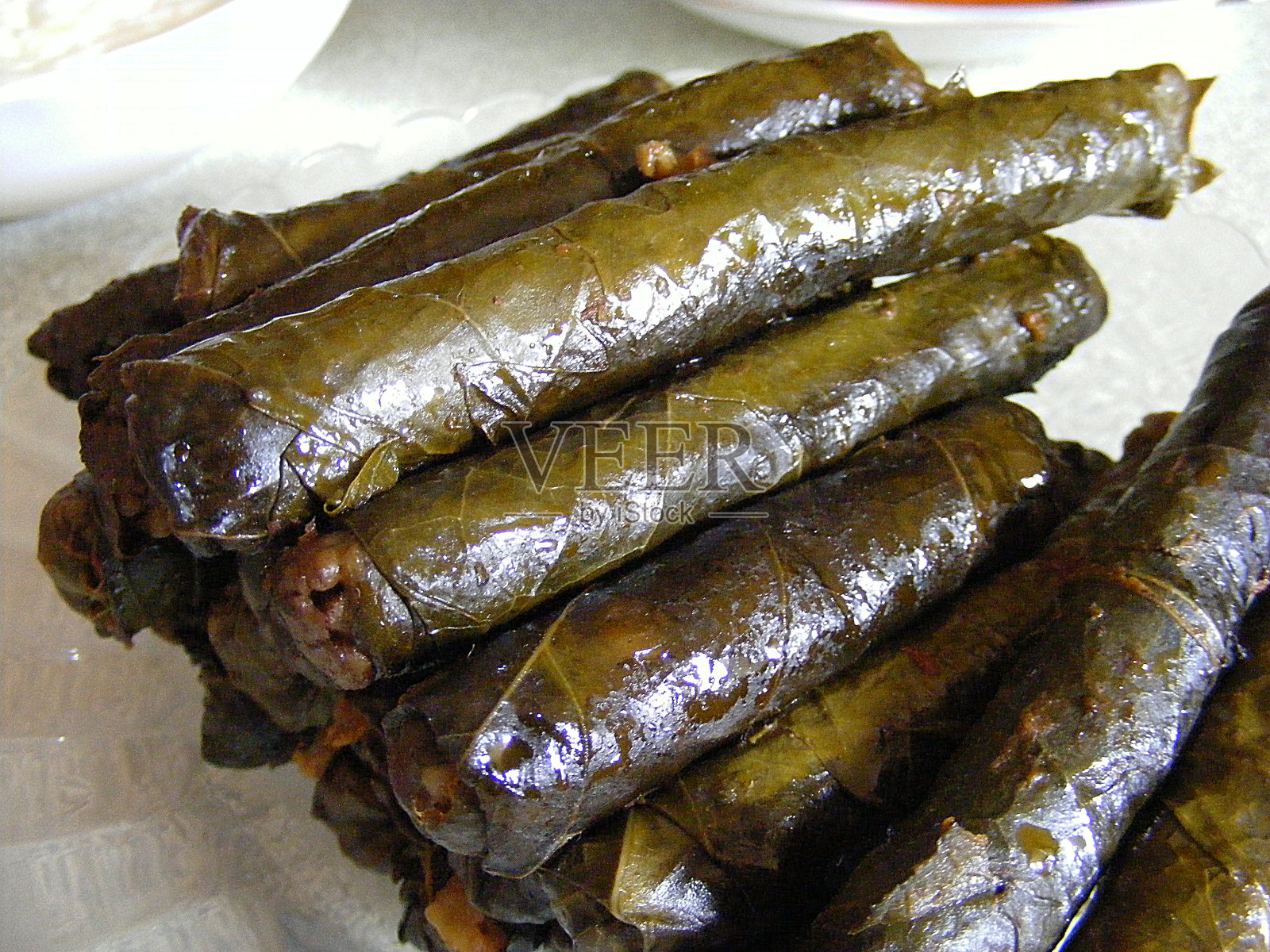 土村餐桌上的火鸡,土村饭菜,非常美味的叶包照片摄影图片