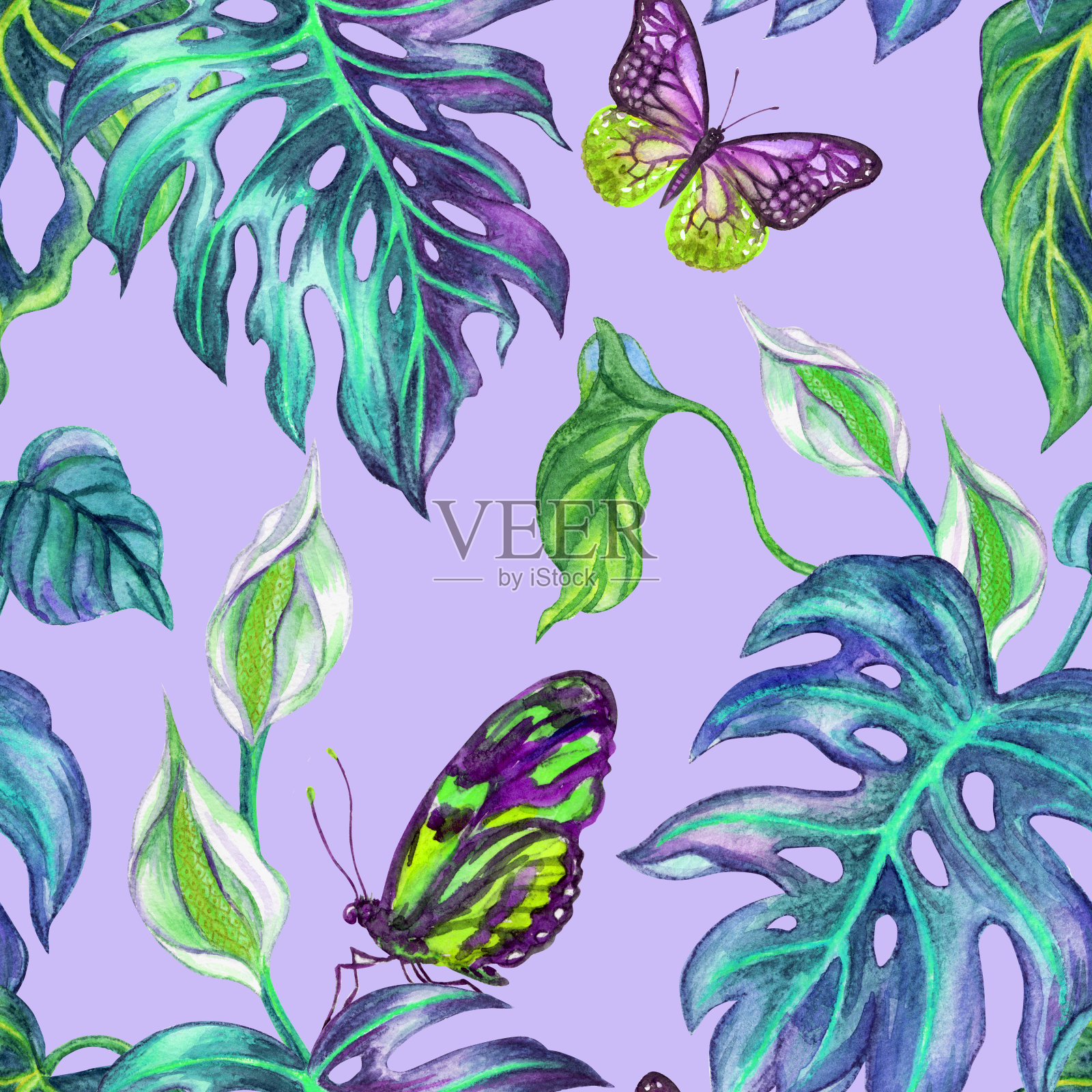 热带无缝图案插画图片素材