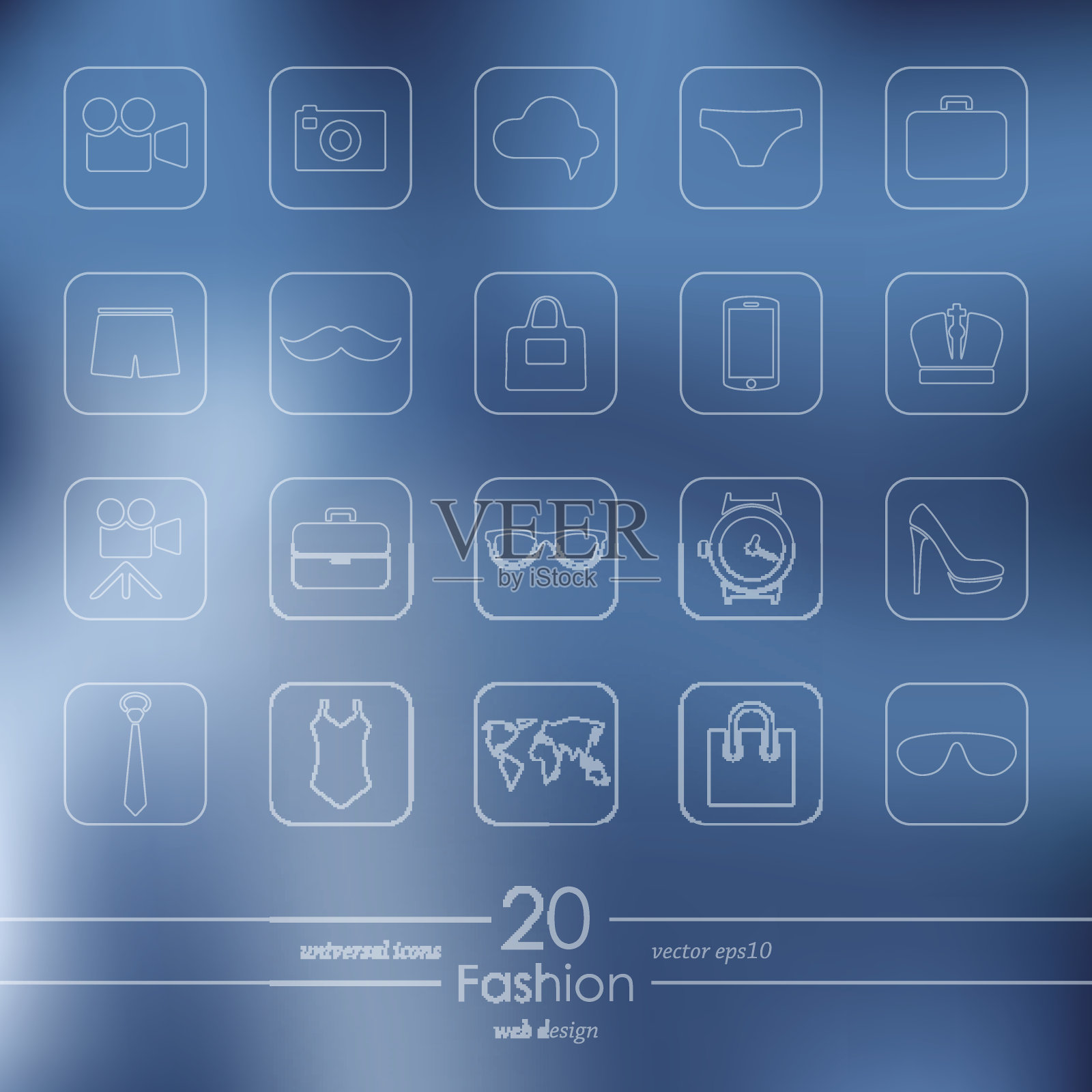 一套时尚偶像插画图片素材