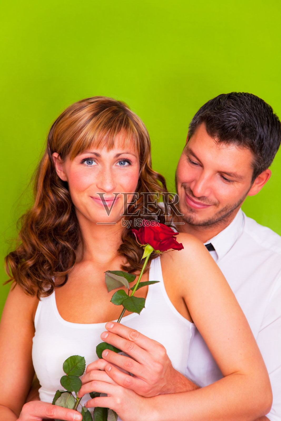 红玫瑰夫妇照片摄影图片