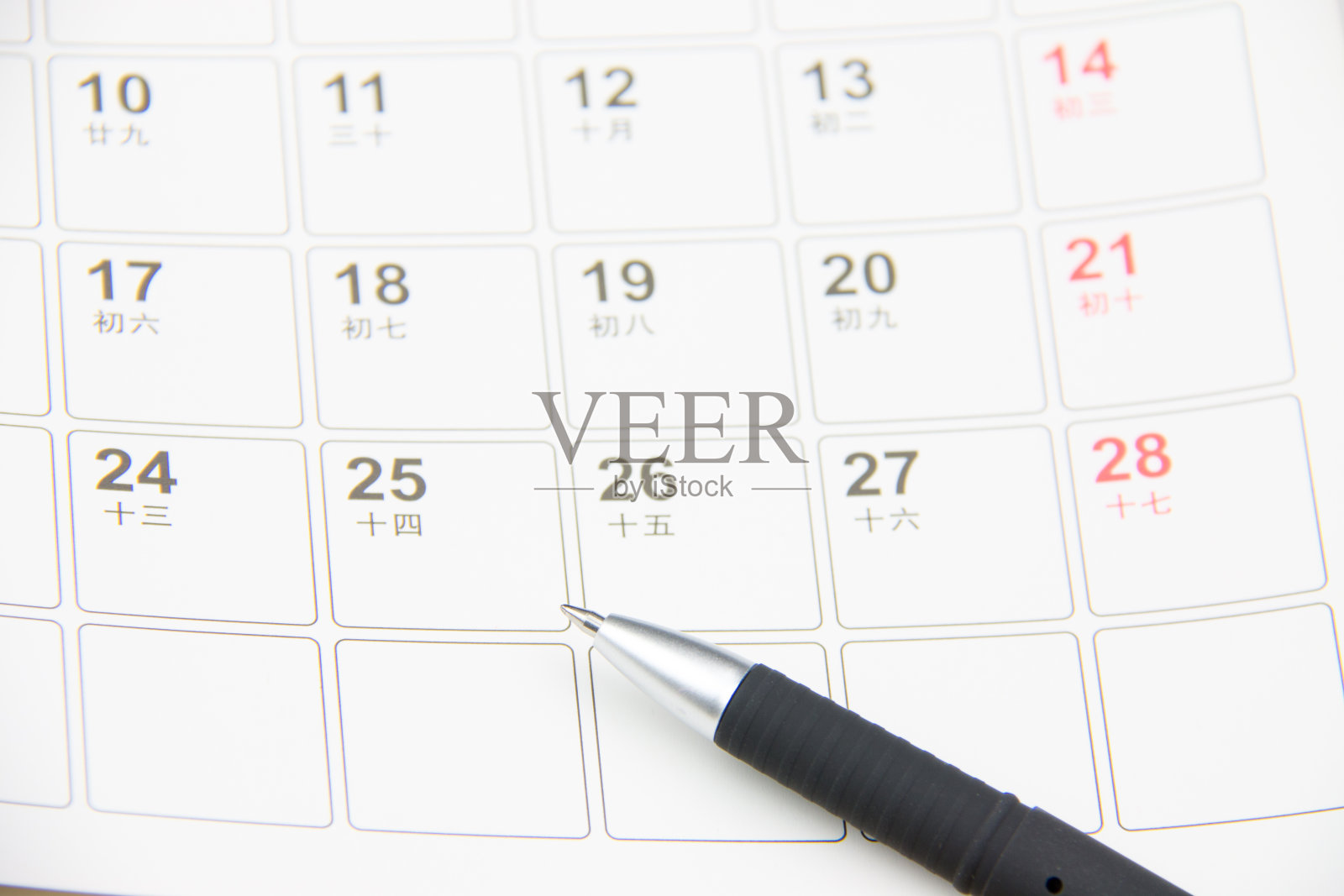 日历和笔照片摄影图片