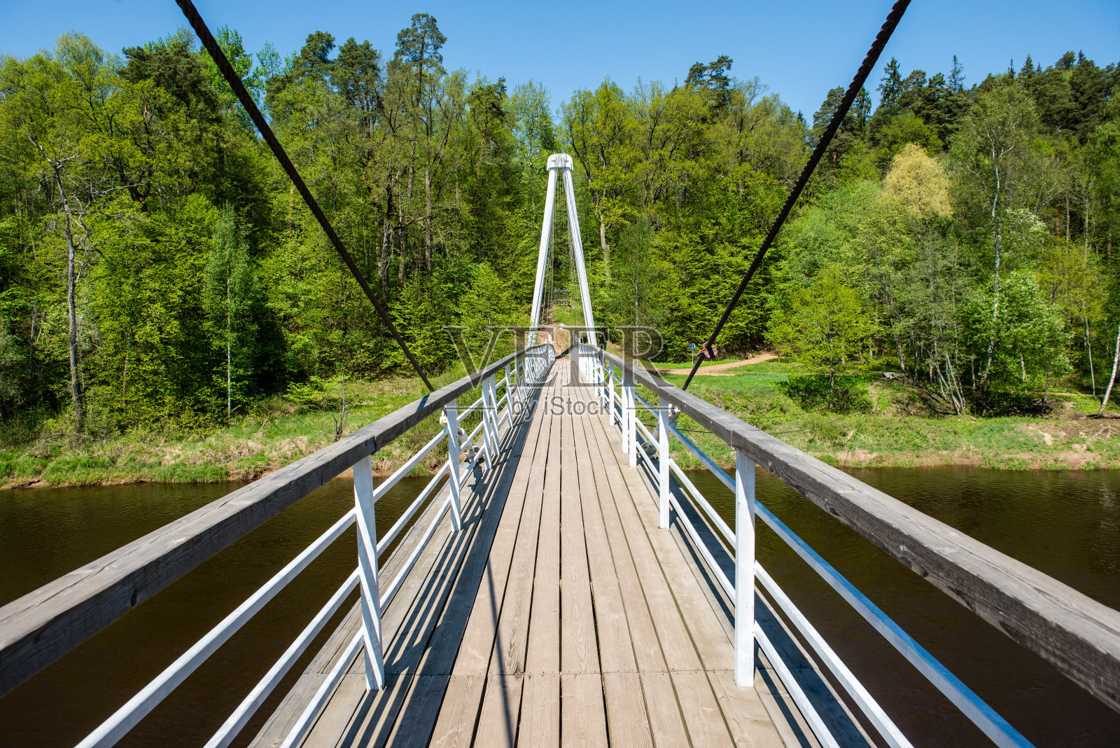 森林里的老桥照片摄影图片