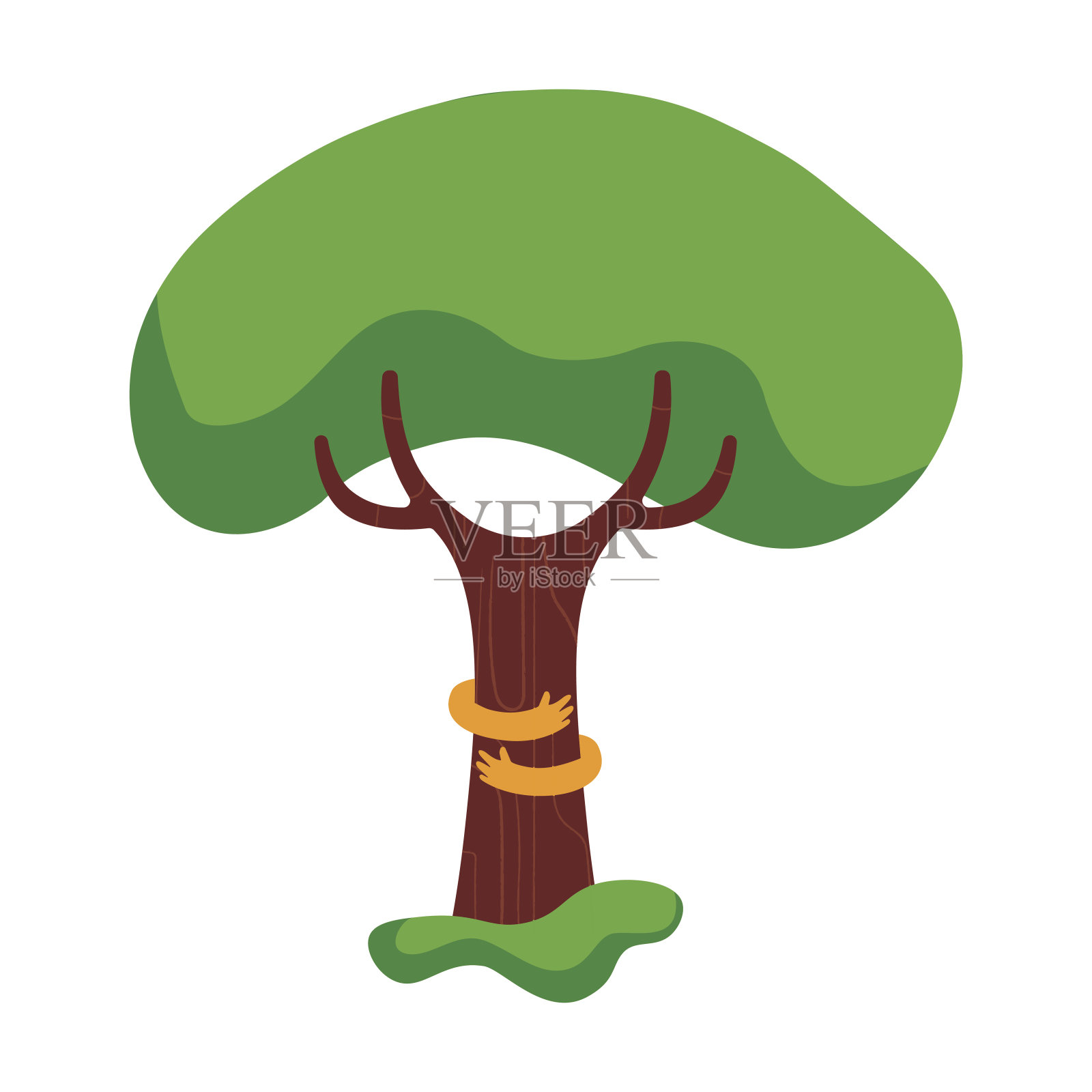 树抱概念绿色自然爱插画插画图片素材