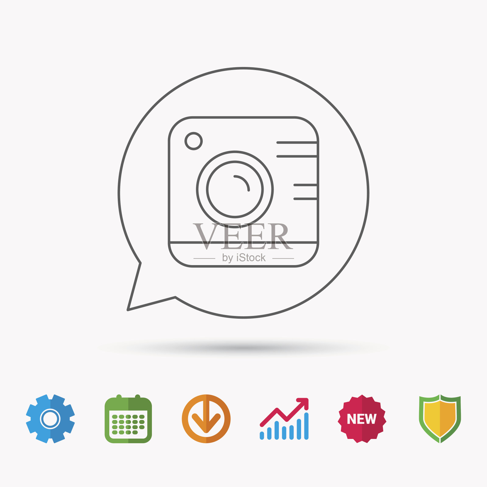 复古相机图标。摄影的迹象。图标素材