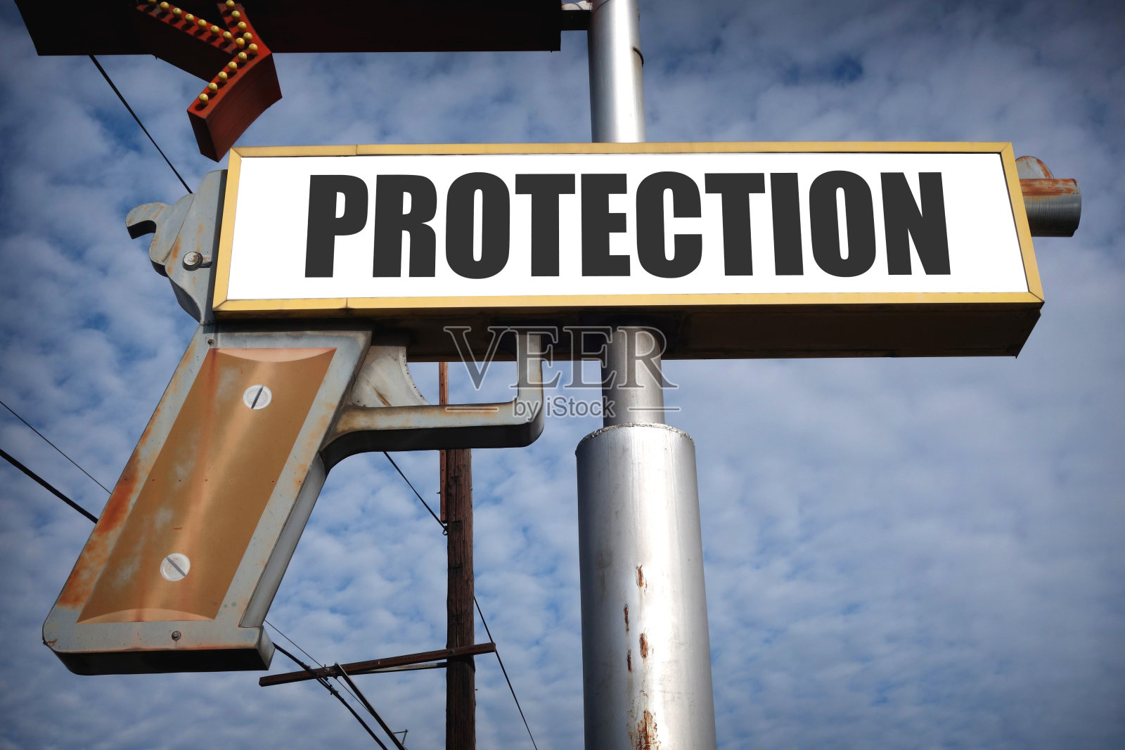 枪形保护标志照片摄影图片