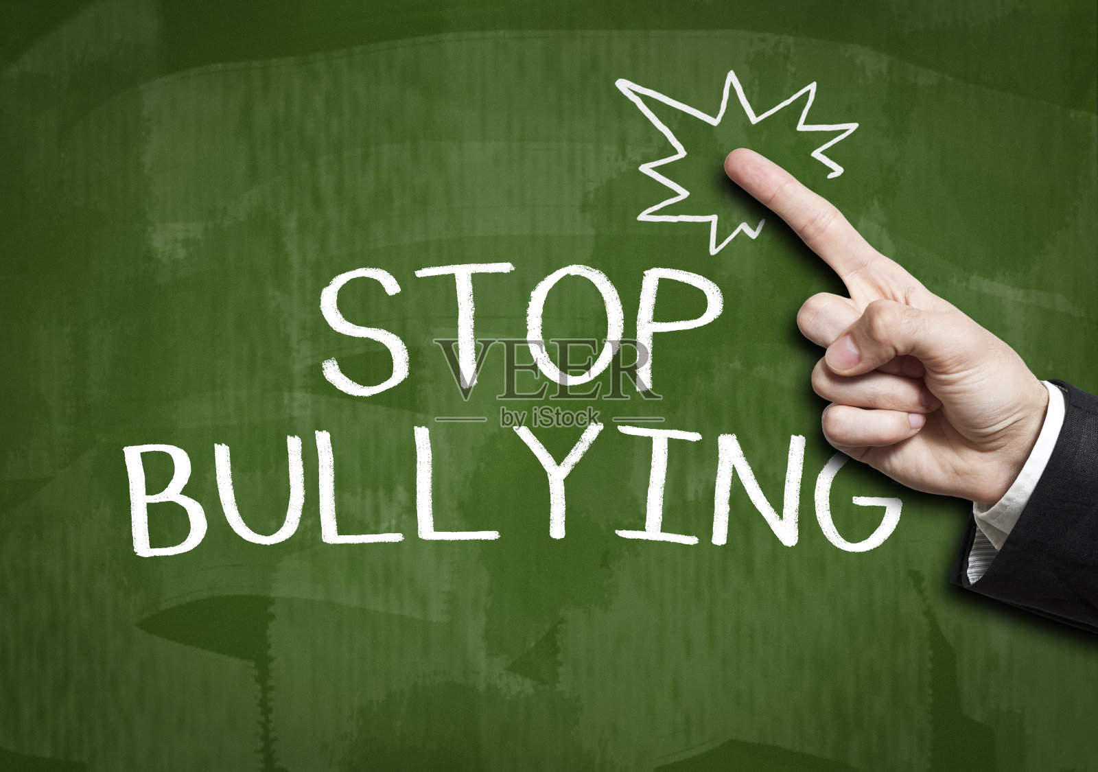 停止校园霸凌/绿色板概念(点击查看更多)照片摄影图片