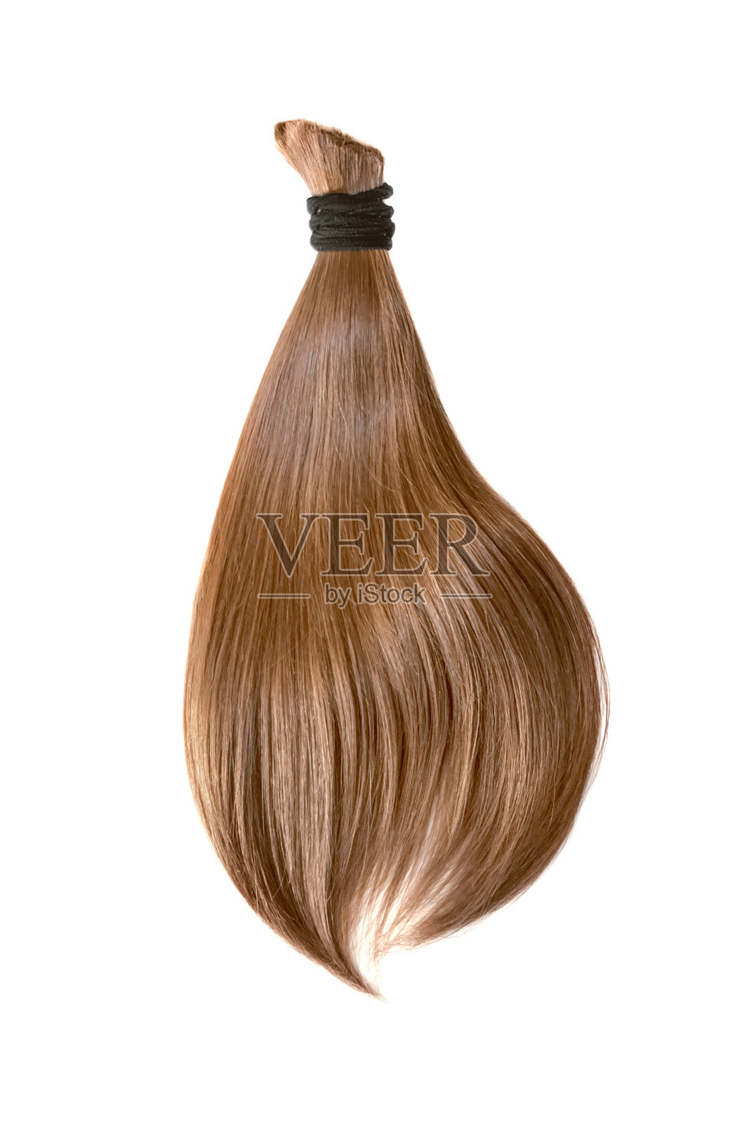 白色背景上的自然头发照片摄影图片