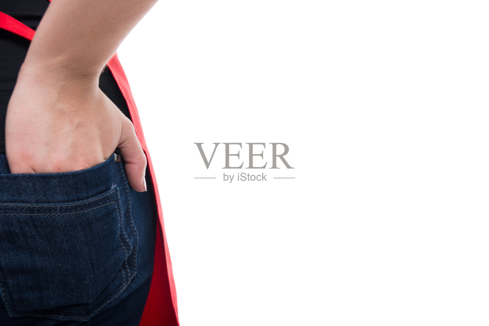 近距离观看女孩的手在她的口袋照片摄影图片