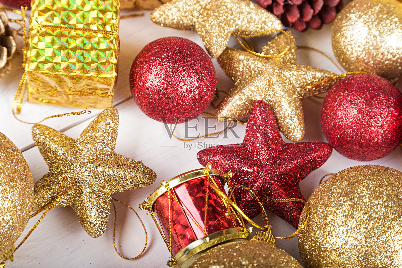 圣诞玩具背景为圣诞卡照片摄影图片