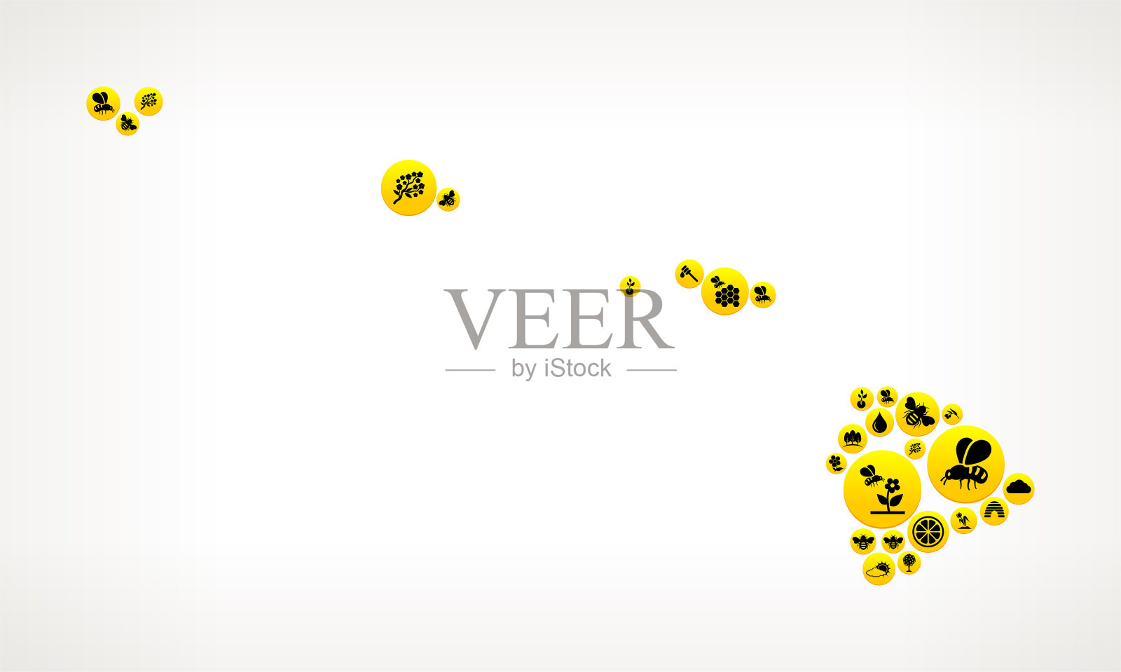 夏威夷蜜蜂向量黄色按钮图案插画图片素材