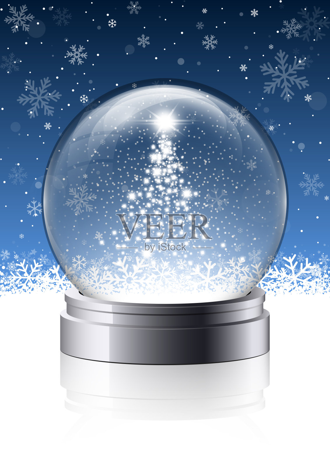 圣诞雪花玻璃球插画图片素材