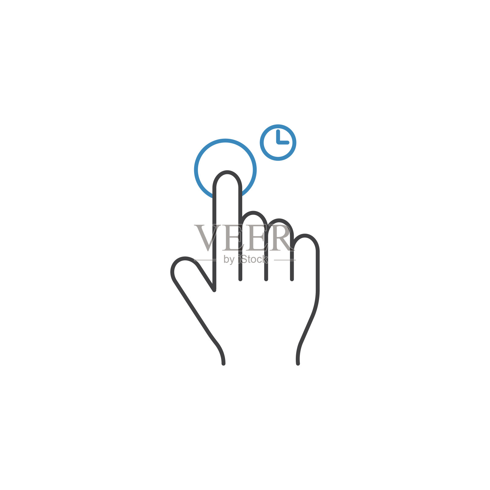 按住图标,触摸和手势图标素材