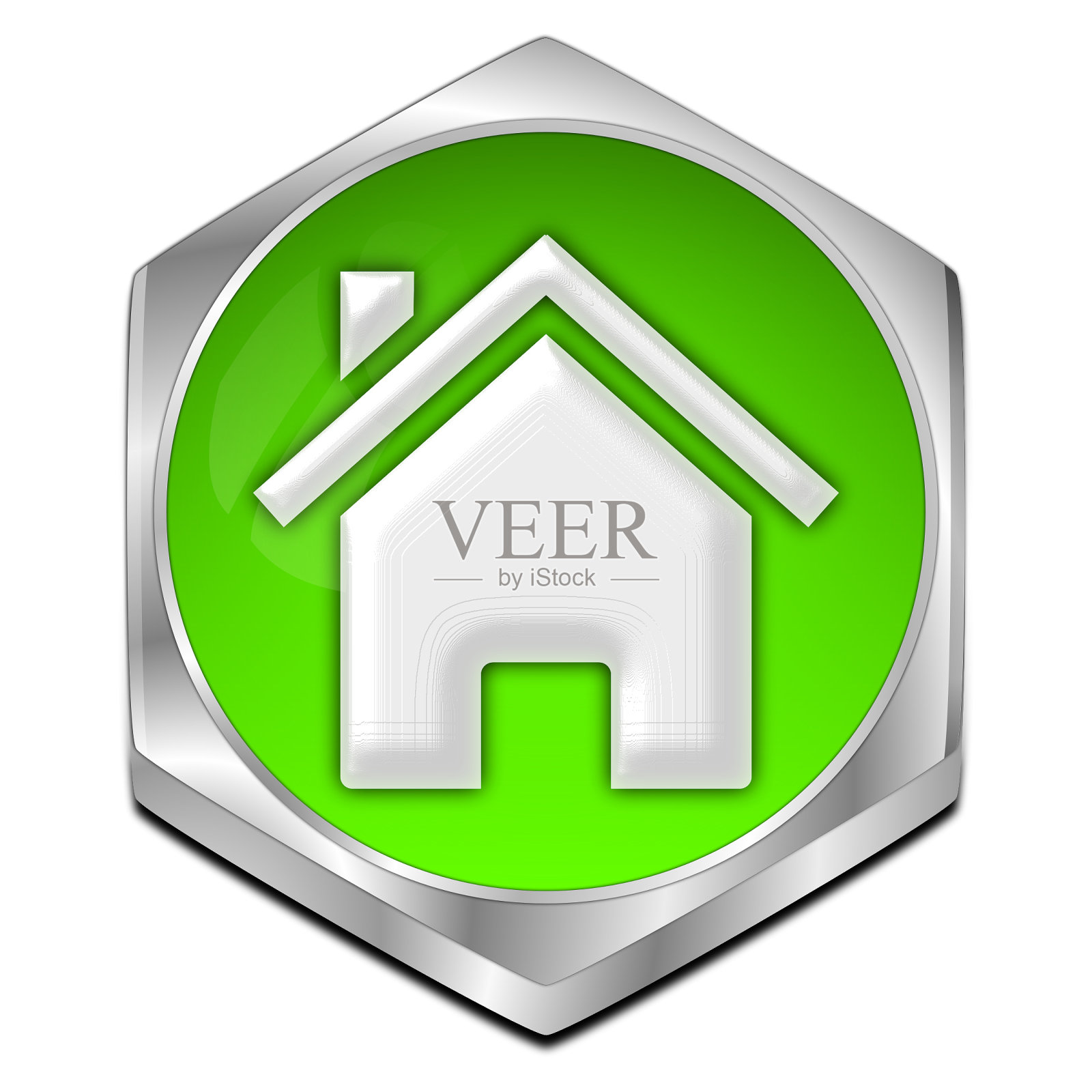 Home按钮- 3D插图照片摄影图片