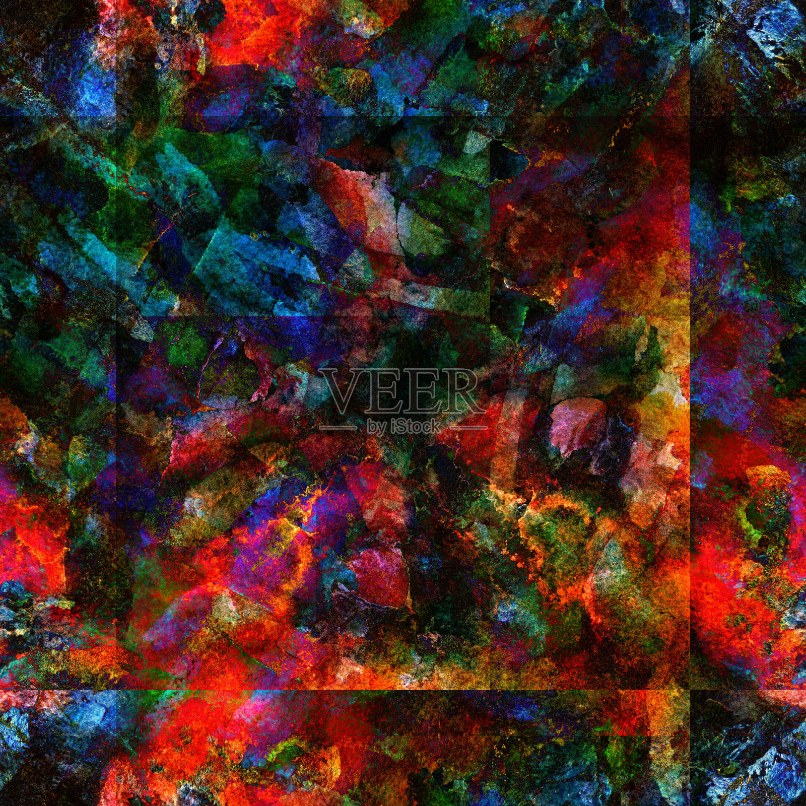 扎染水彩无缝图案。插画图片素材