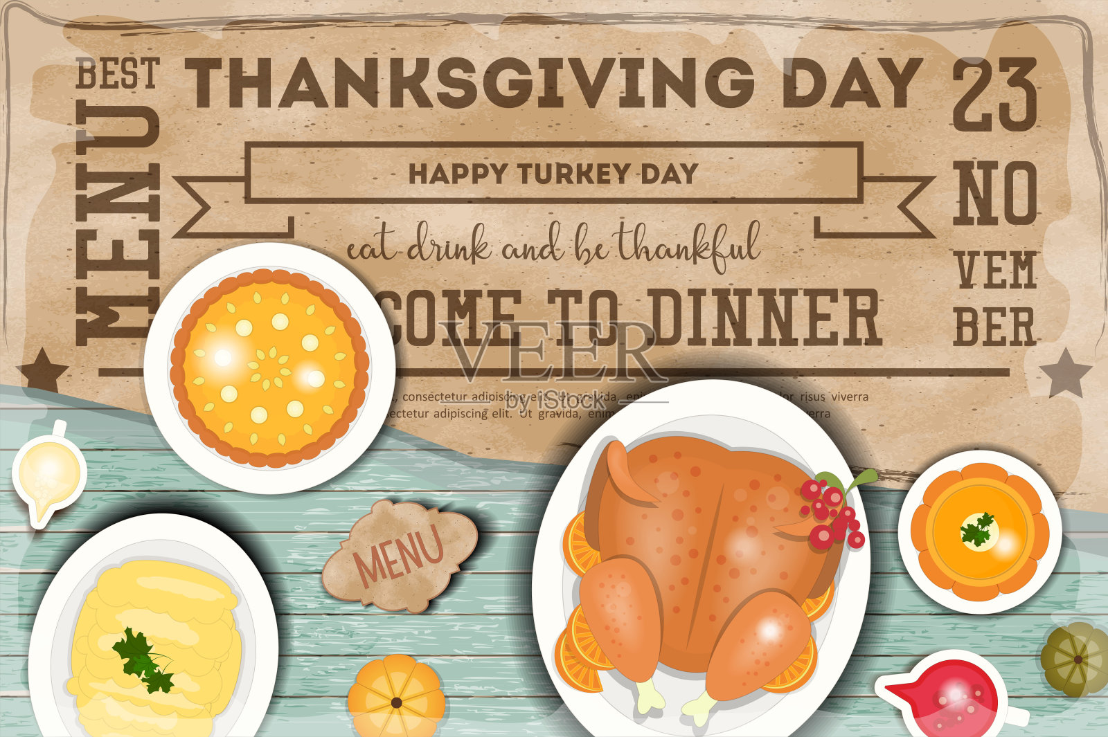 感恩节贺卡设计模板素材
