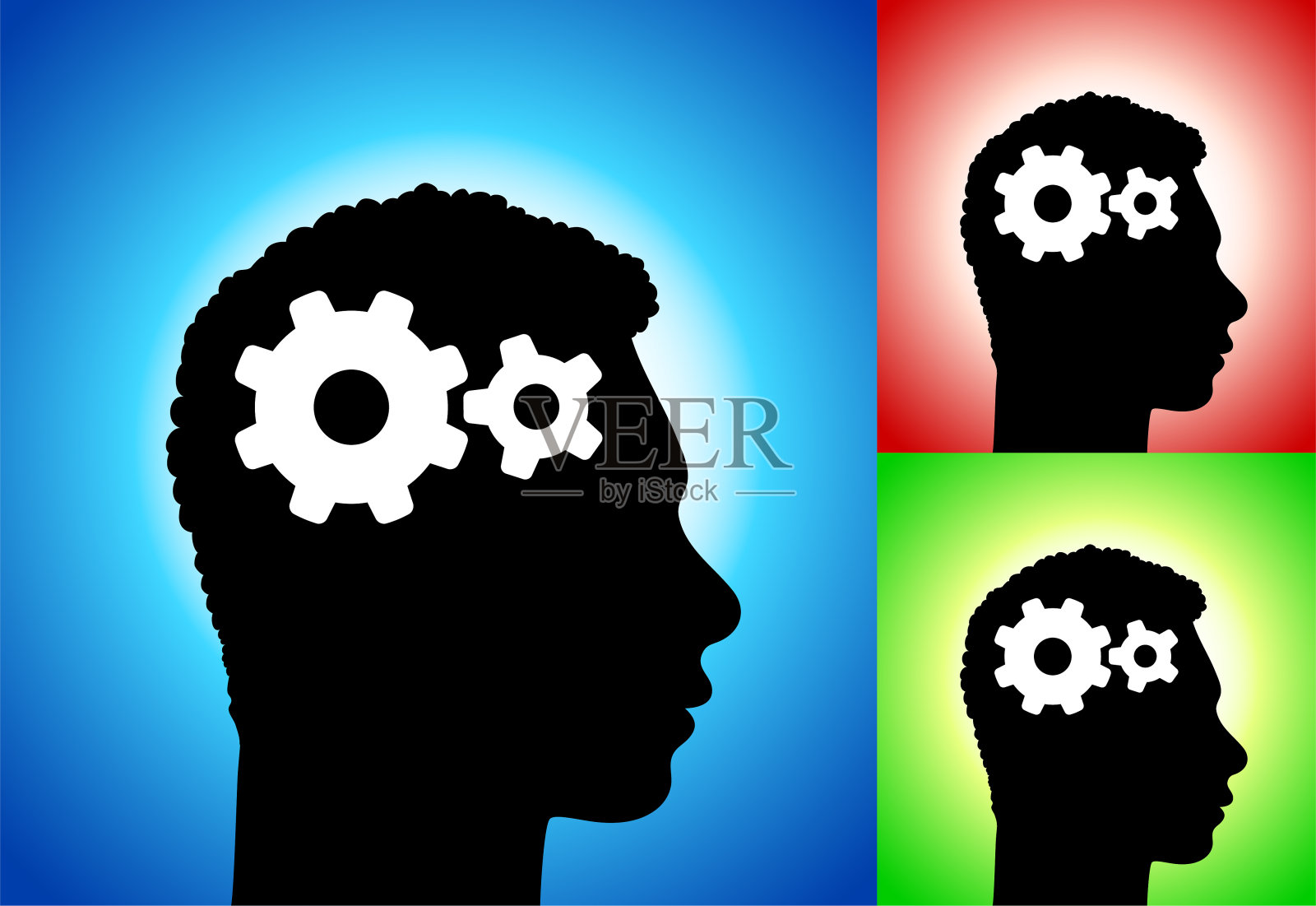 心灵的齿轮插画图片素材