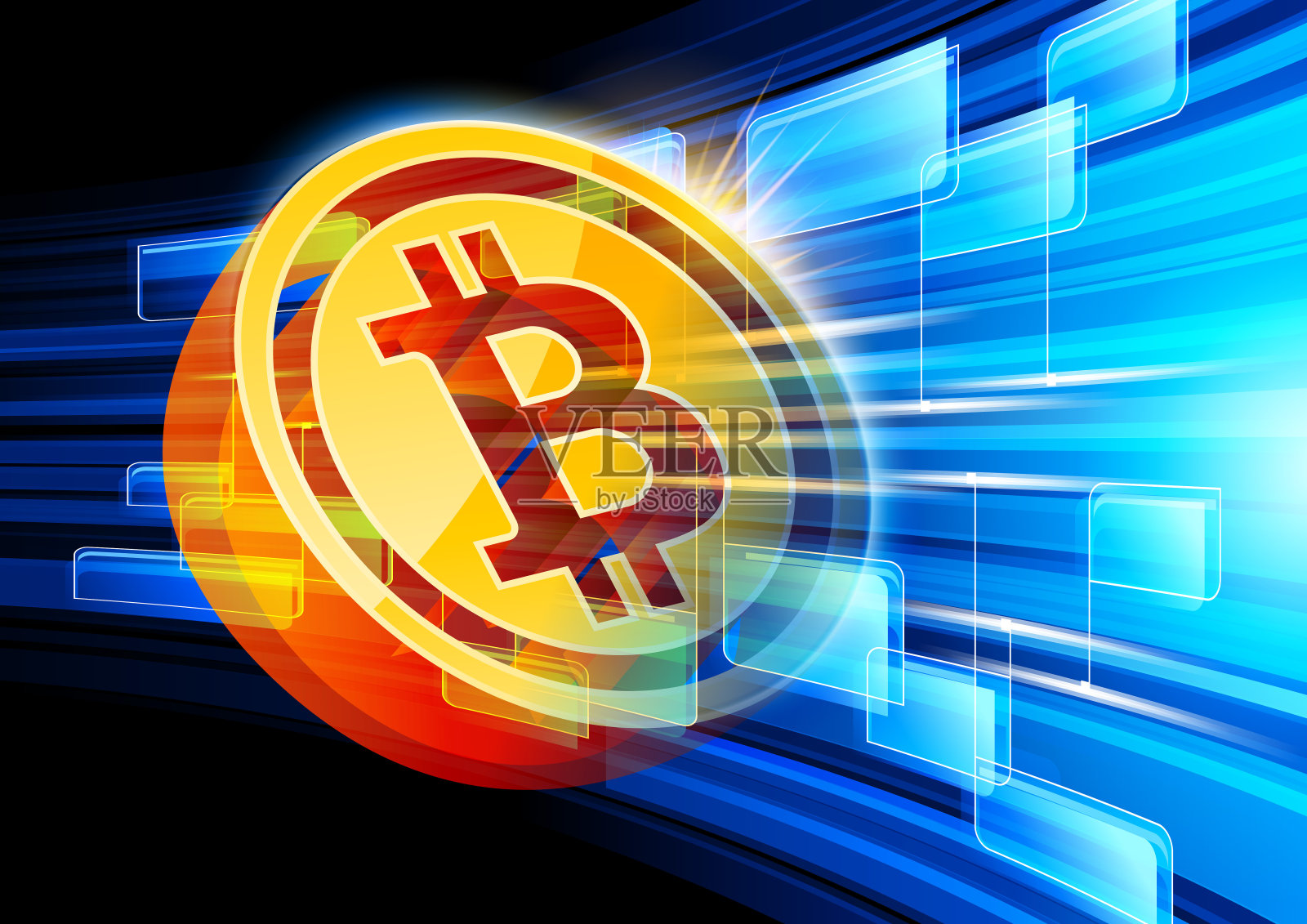 全球金融比特币插画图片素材