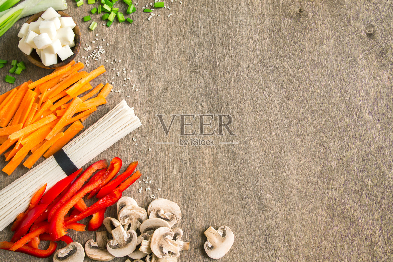 纯素亚洲食品配料照片摄影图片