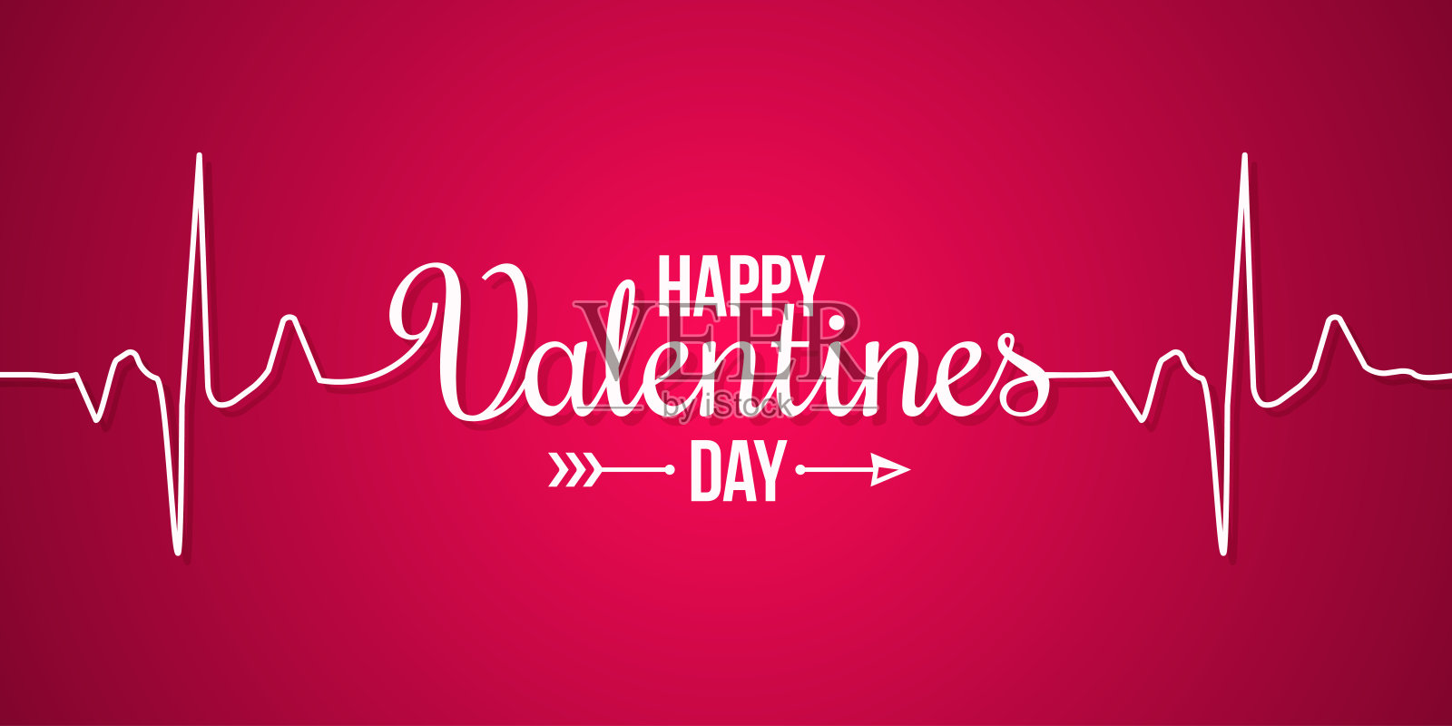 情人节横幅线概念上的红色背景插画图片素材