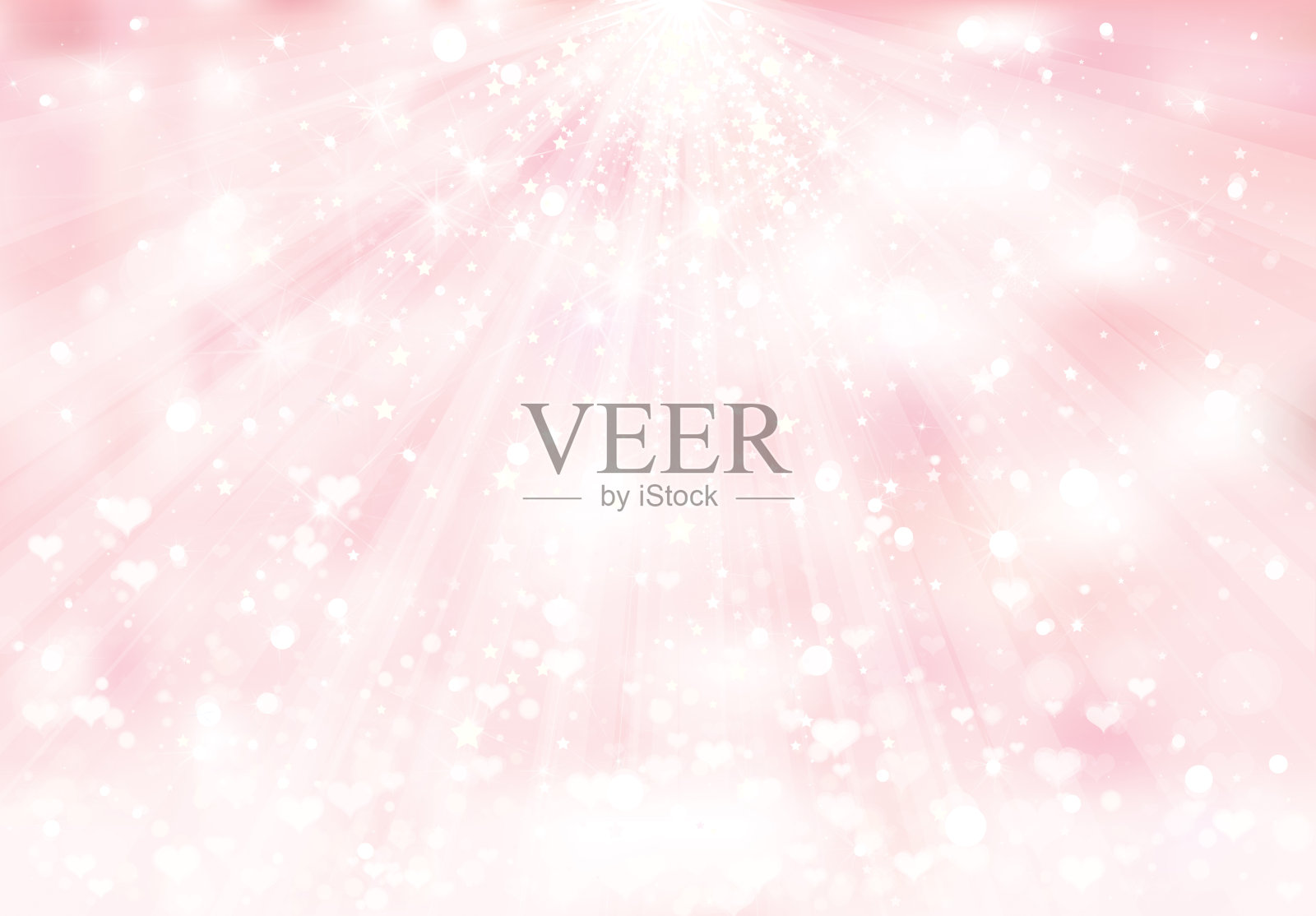 粉色矢量,光线,散景背景。插画图片素材