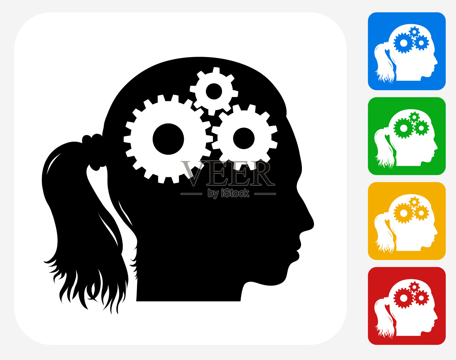 心灵的齿轮插画图片素材