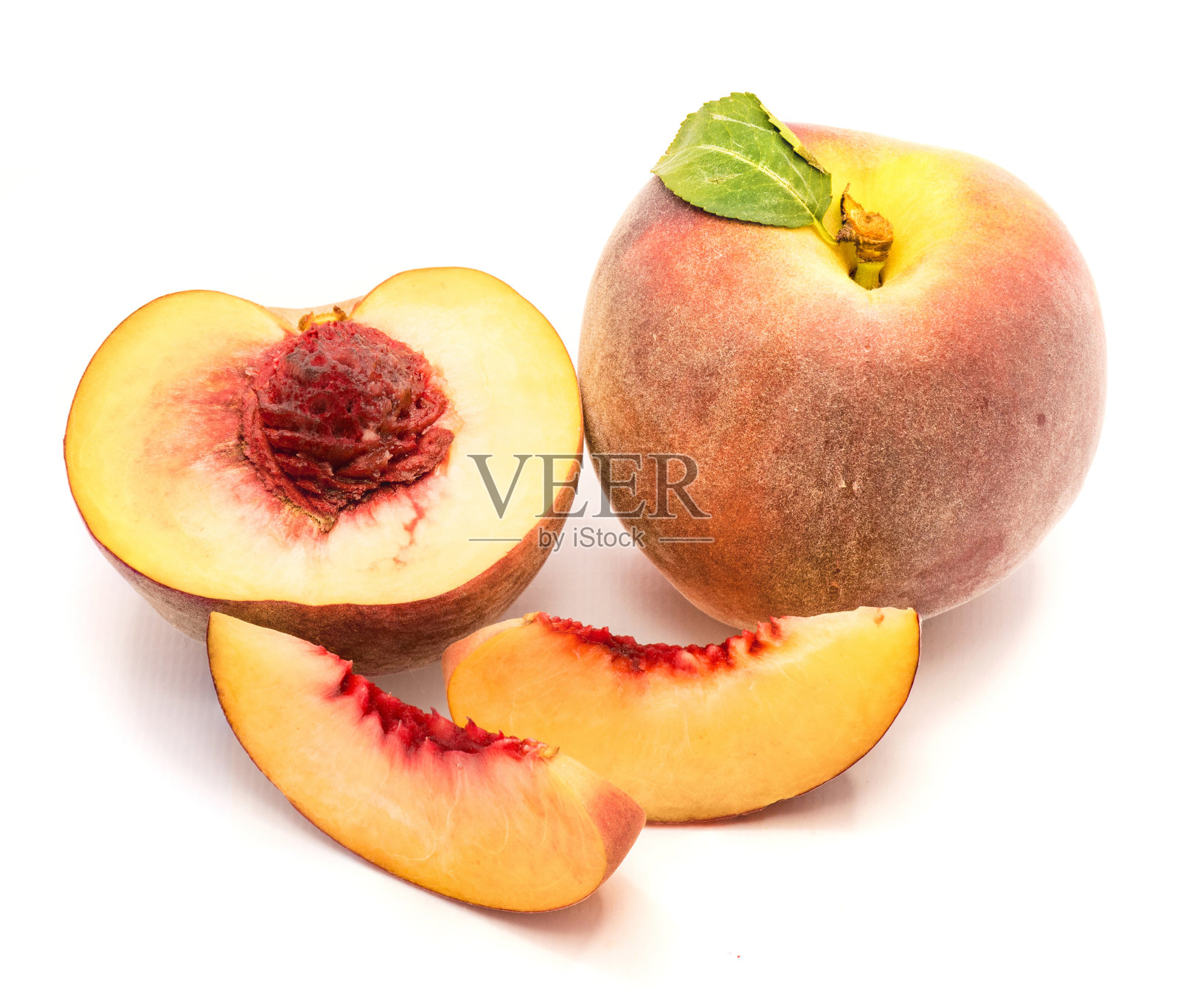 桃孤立在白色上照片摄影图片