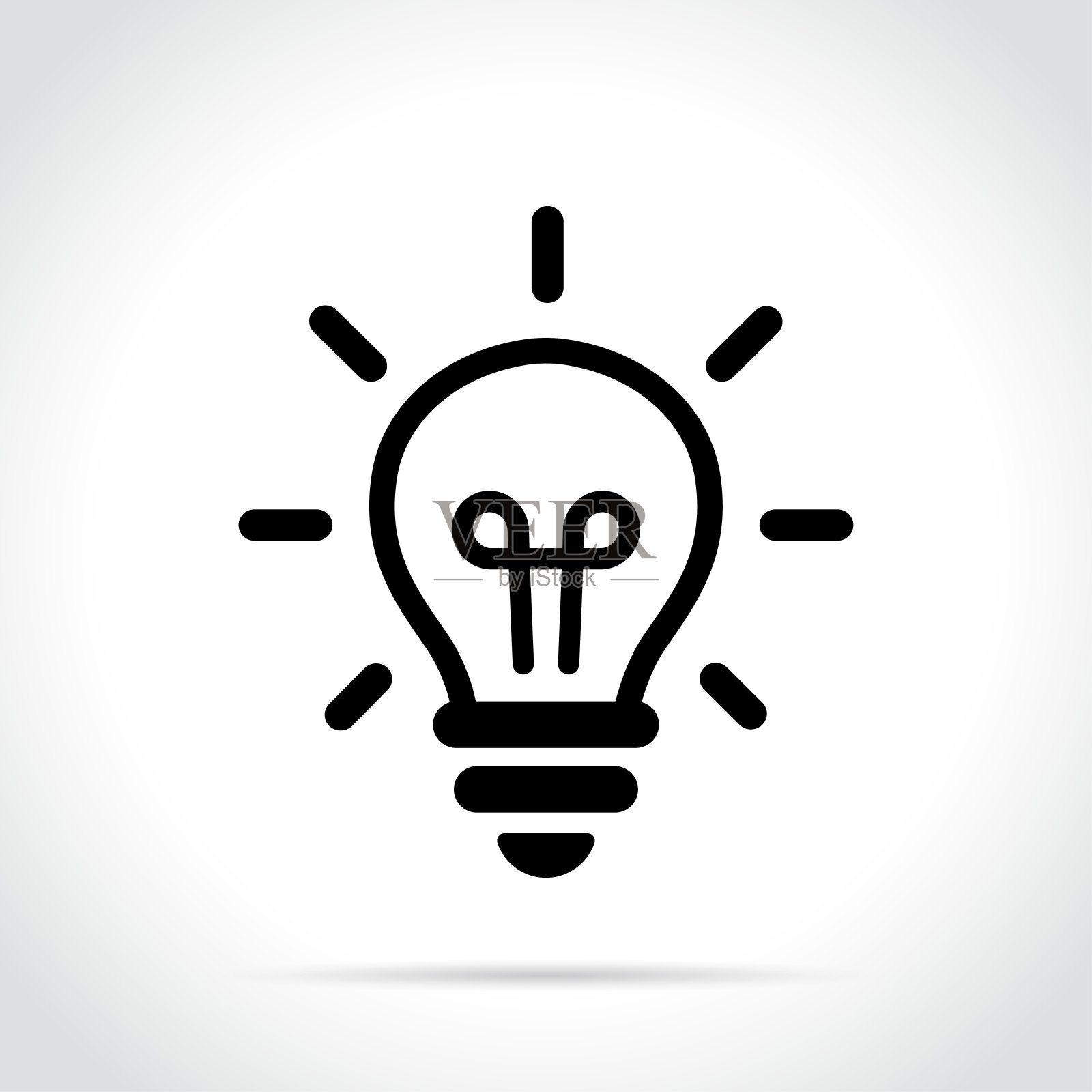 灯泡图标上的白色背景图标素材