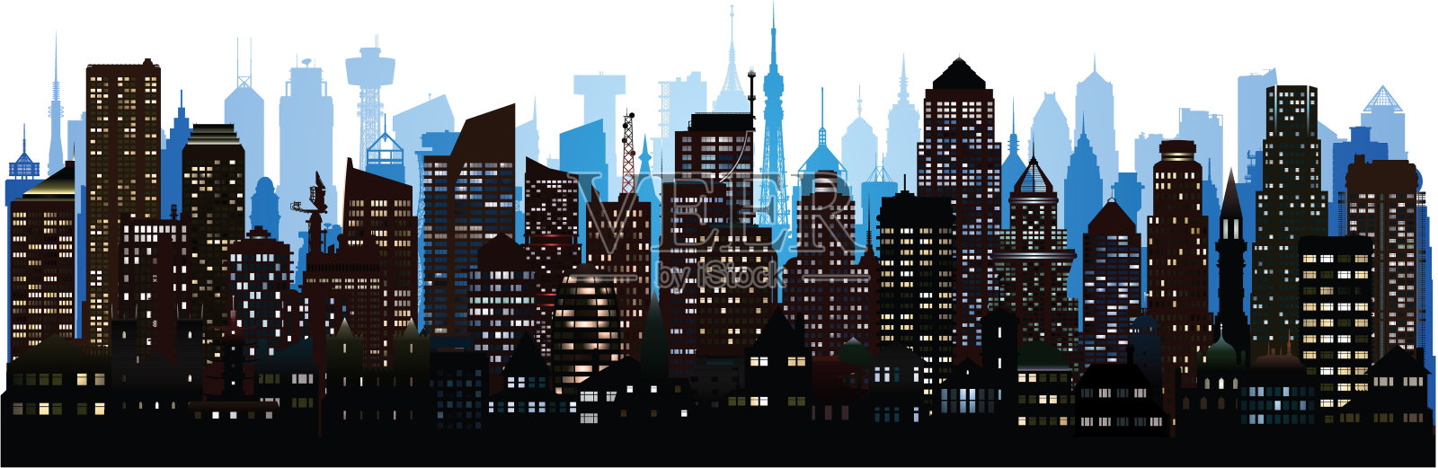 城市(所有建筑都已完成且可移动)插画图片素材