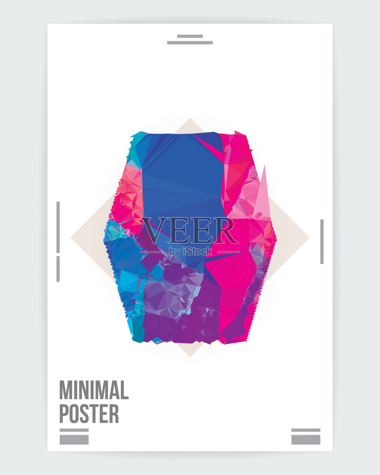 海报模板抽象图形设计最小的未来主义设计模板素材
