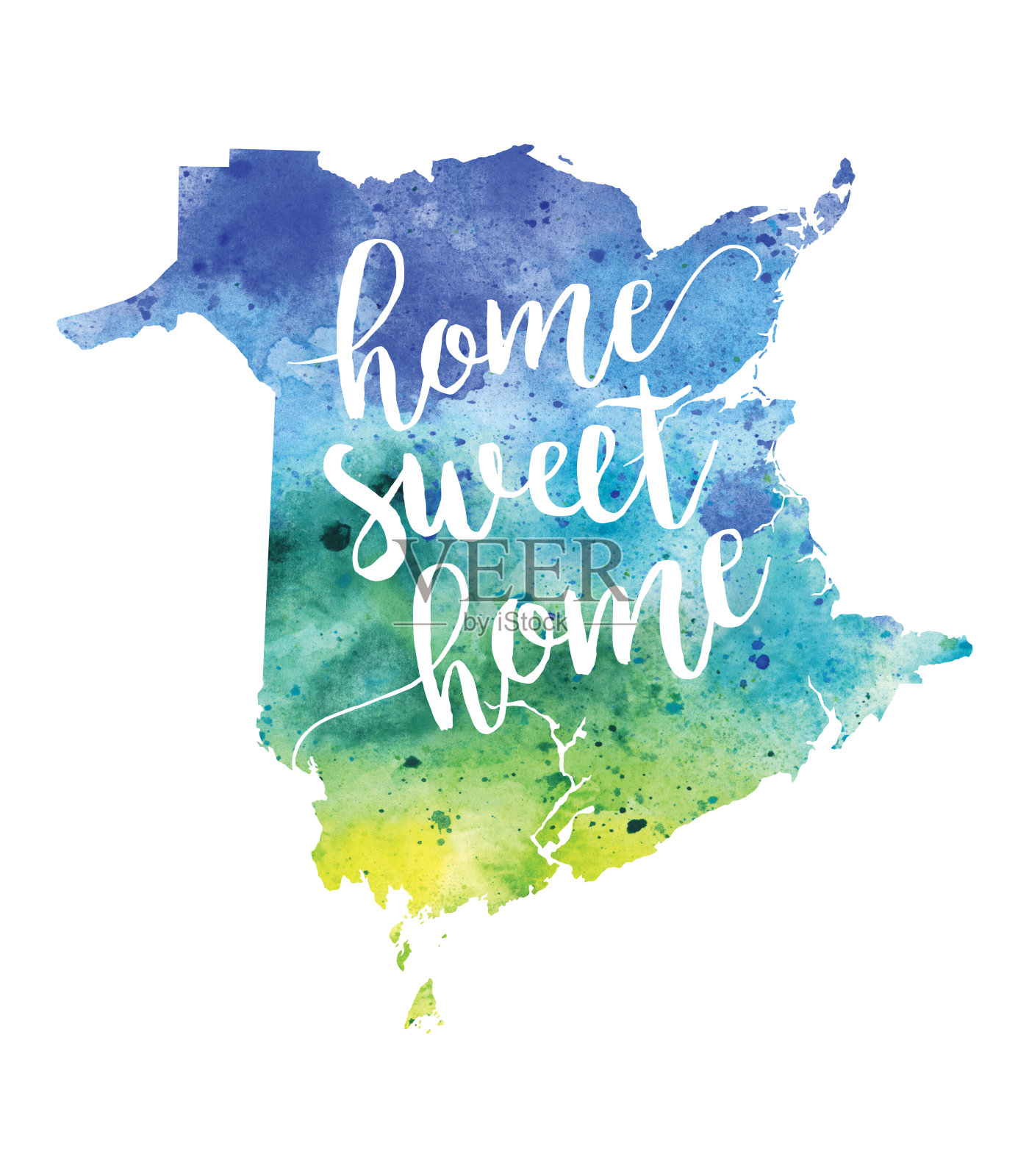 家甜蜜的家水彩画新不伦瑞克插画图片素材