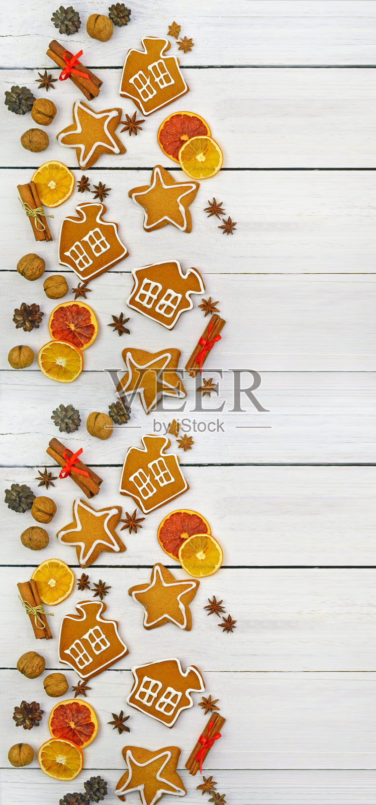 乡村风格的圣诞装饰。圣诞节的背景。照片摄影图片