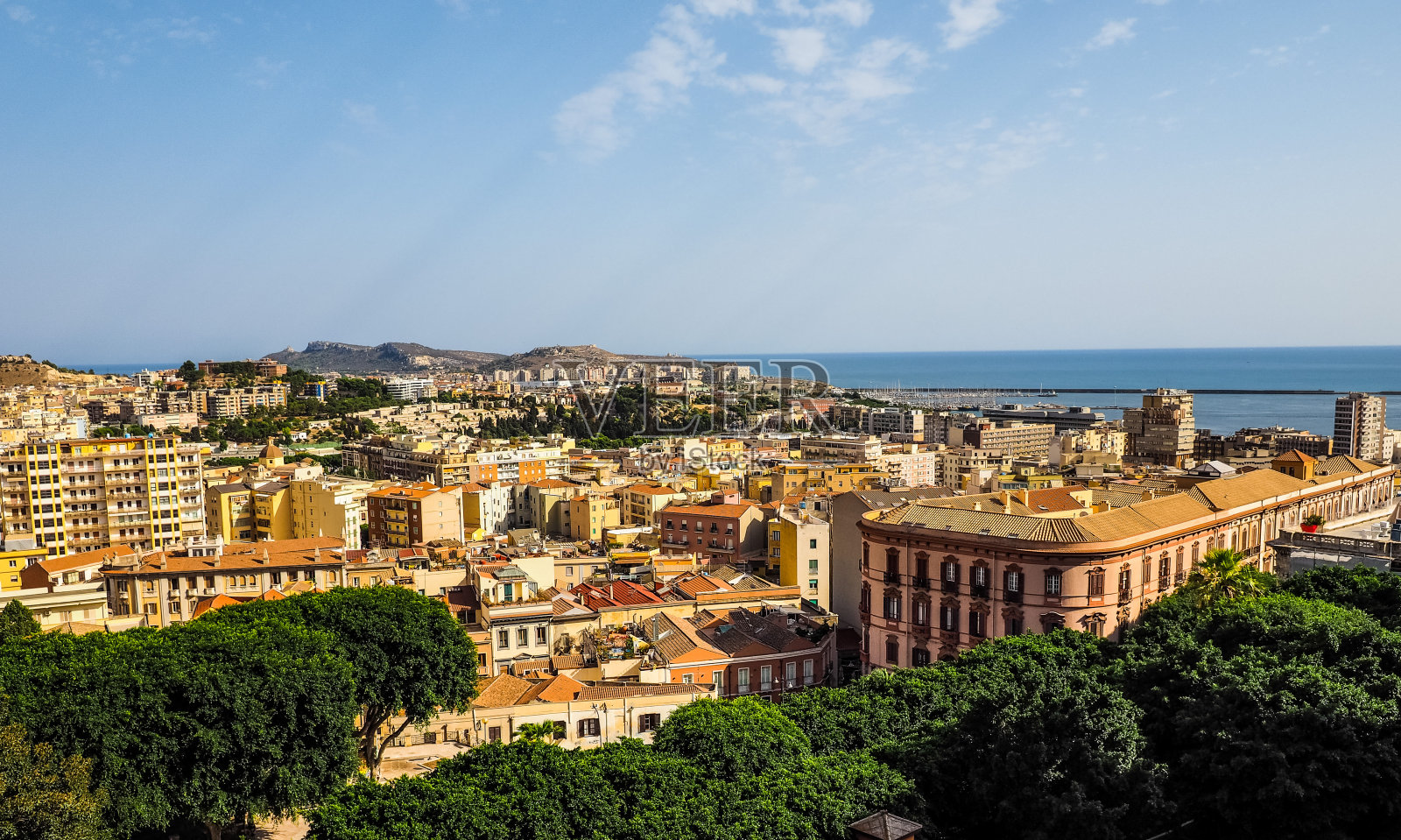 卡利亚里鸟瞰图(hdr)照片摄影图片