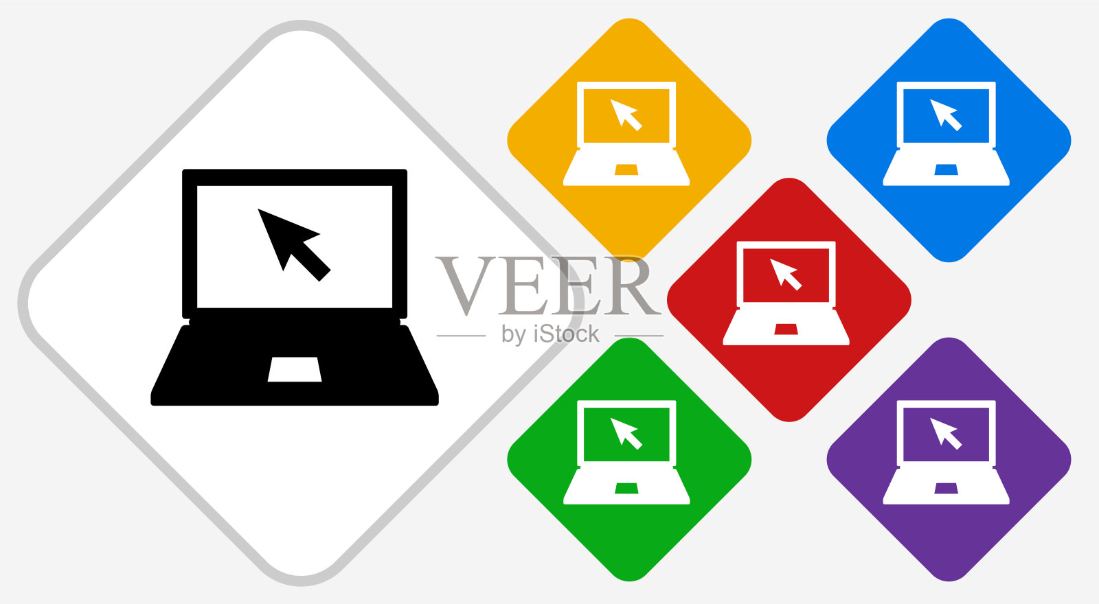 笔记本彩色钻石矢量图标插画图片素材