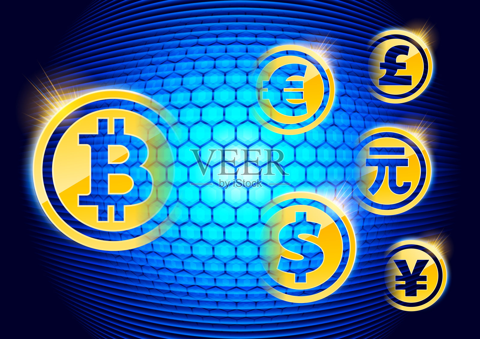 全球金融比特币插画图片素材