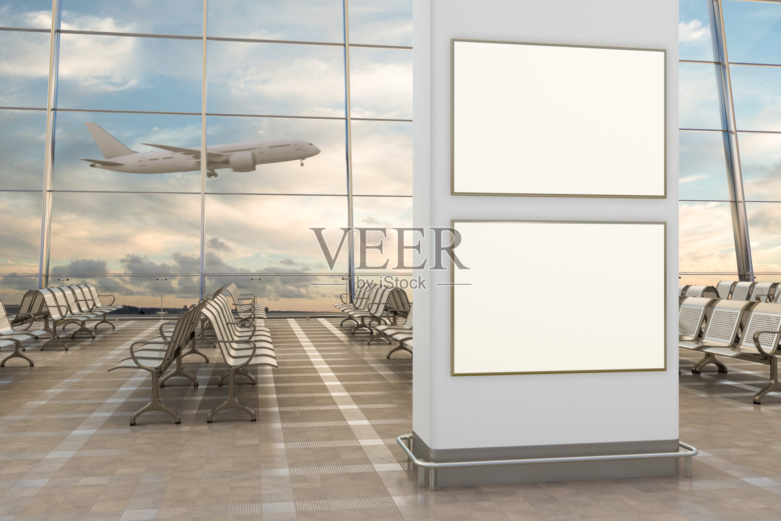 机场的候机大厅插画图片素材