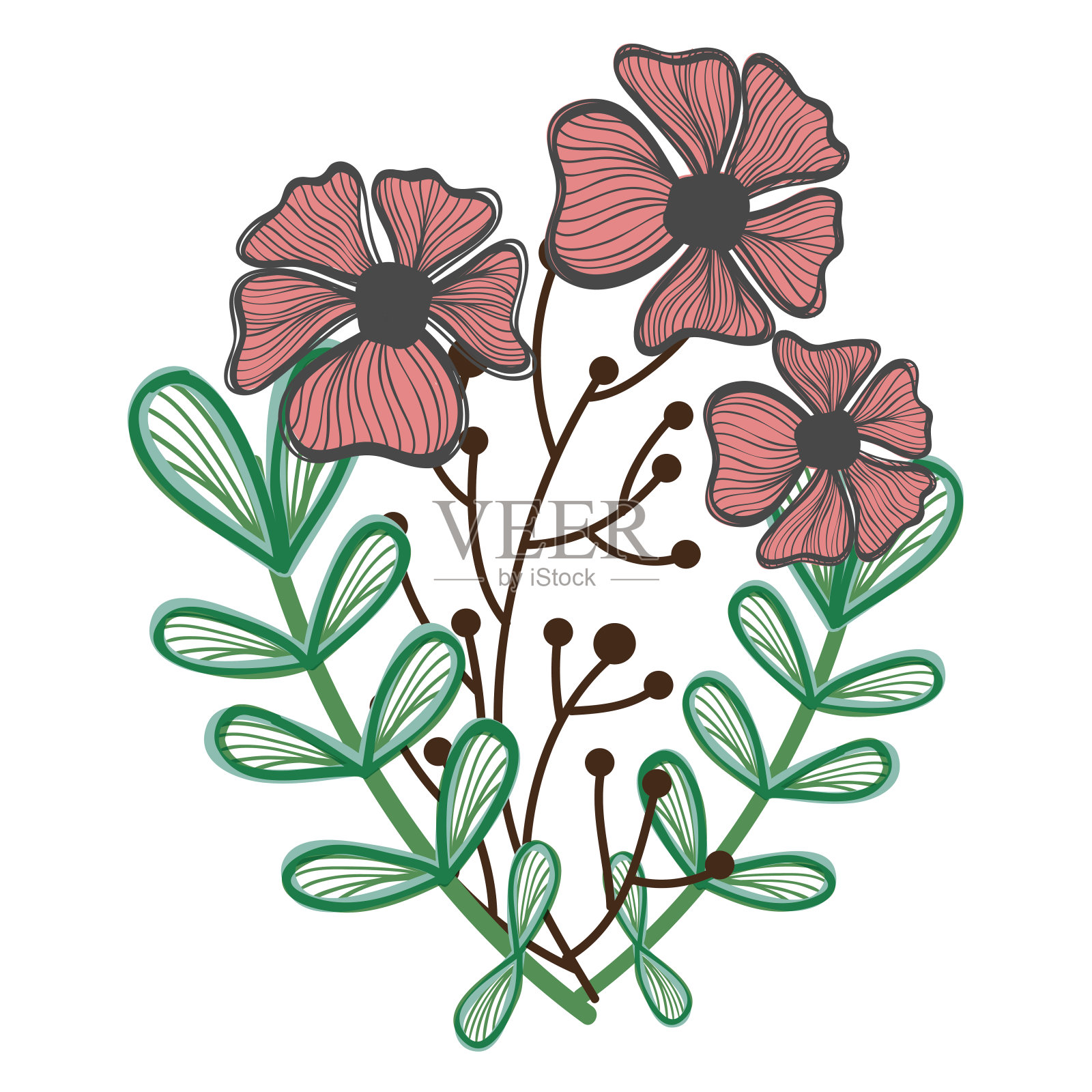 花卉水彩装饰插画图片素材