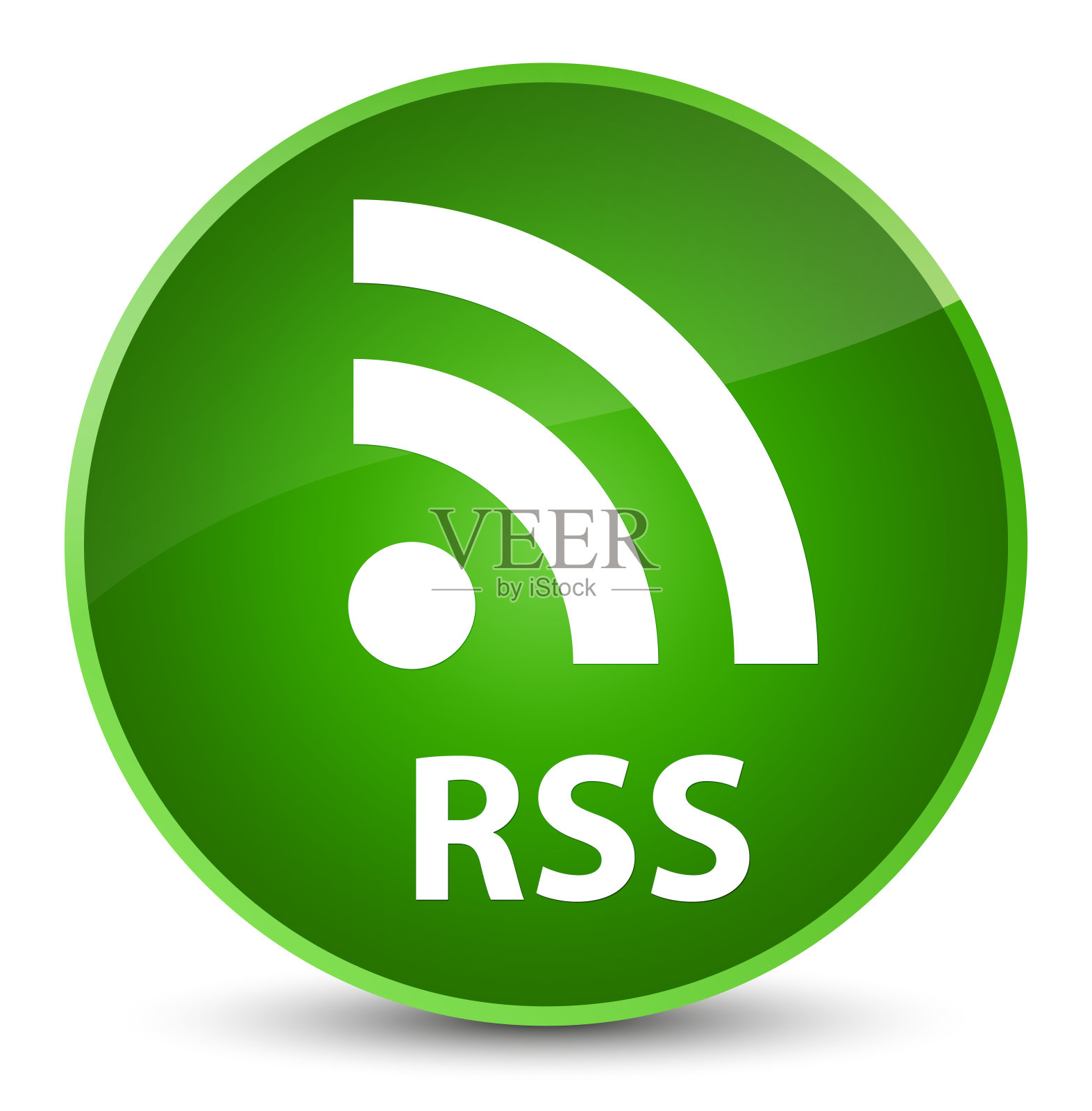 RSS优雅的绿色圆形按钮插画图片素材