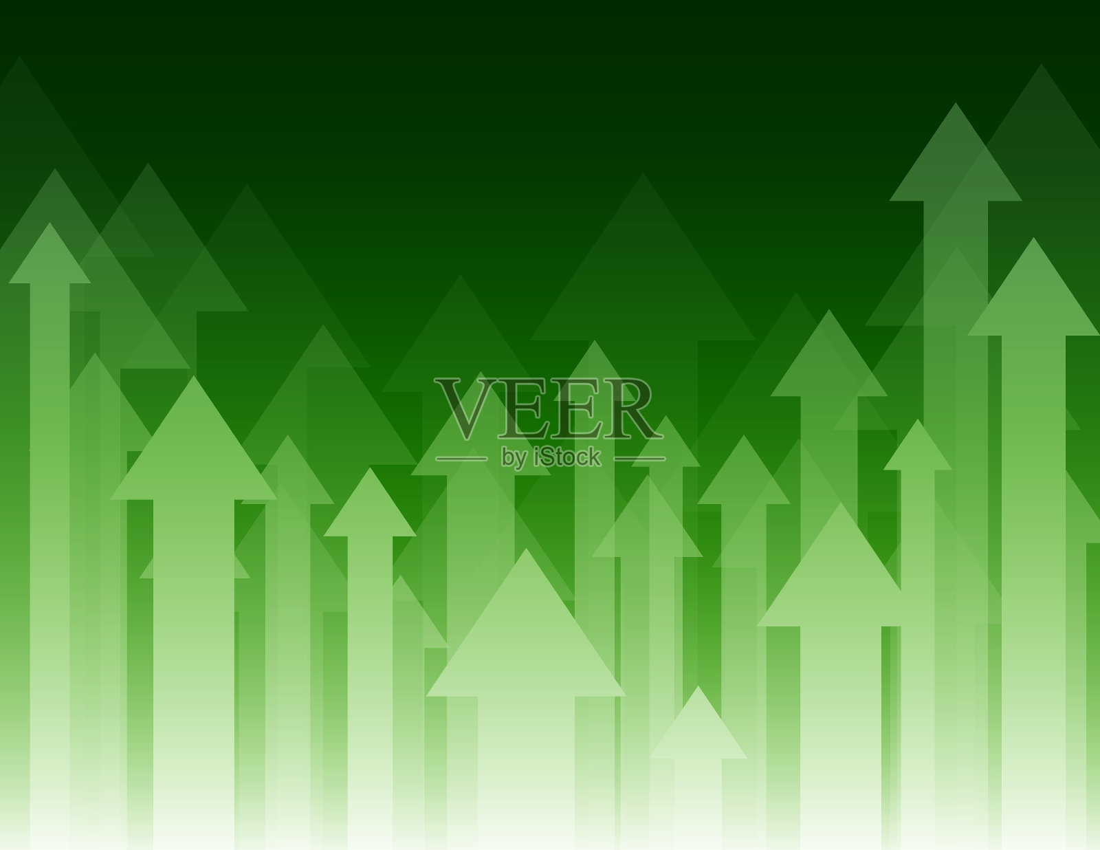 绿色背景与褪色的白色方向箭头模式插画图片素材