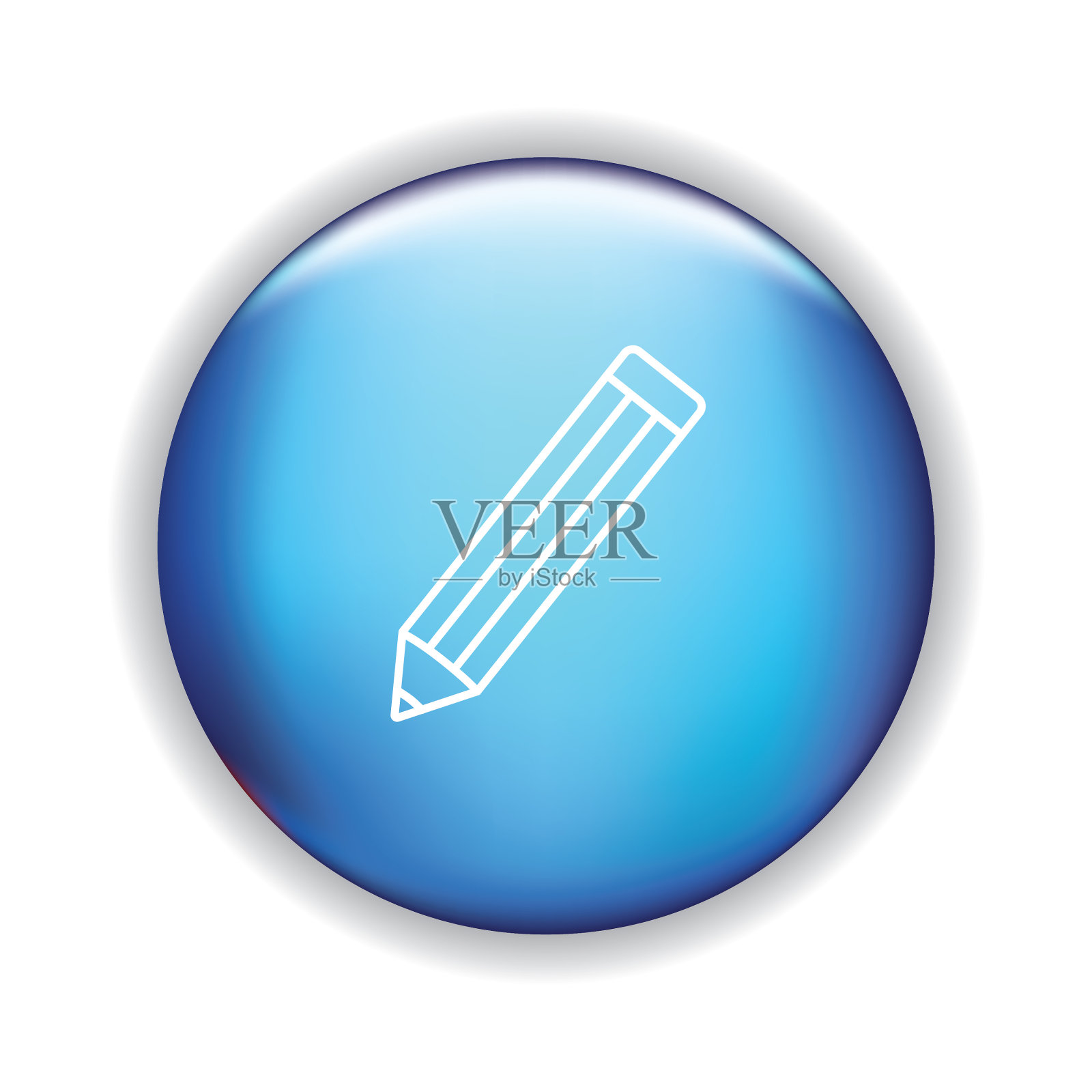 在闪亮的按钮上的细线图标-网站元素插画图片素材