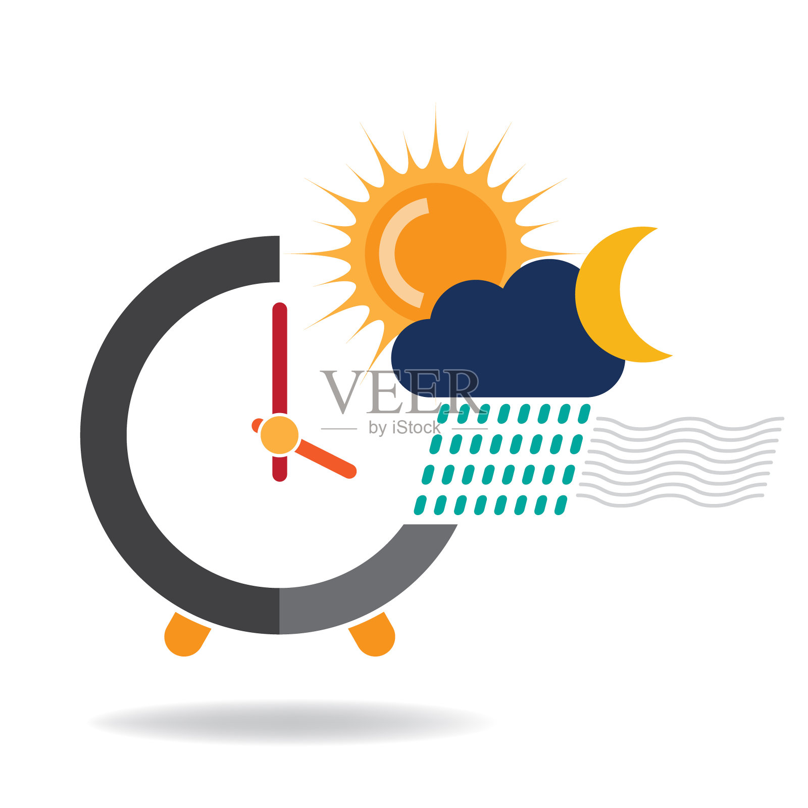 天气时钟插画图片素材