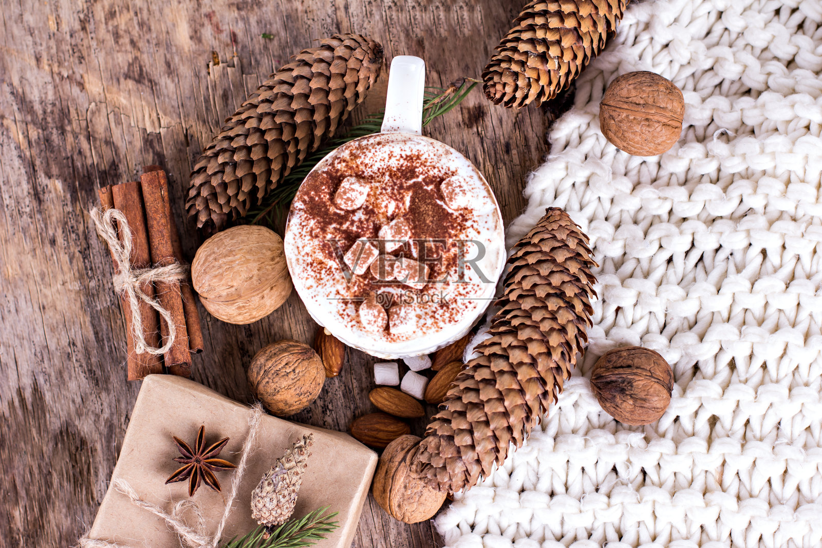 可可和棉花糖照片摄影图片