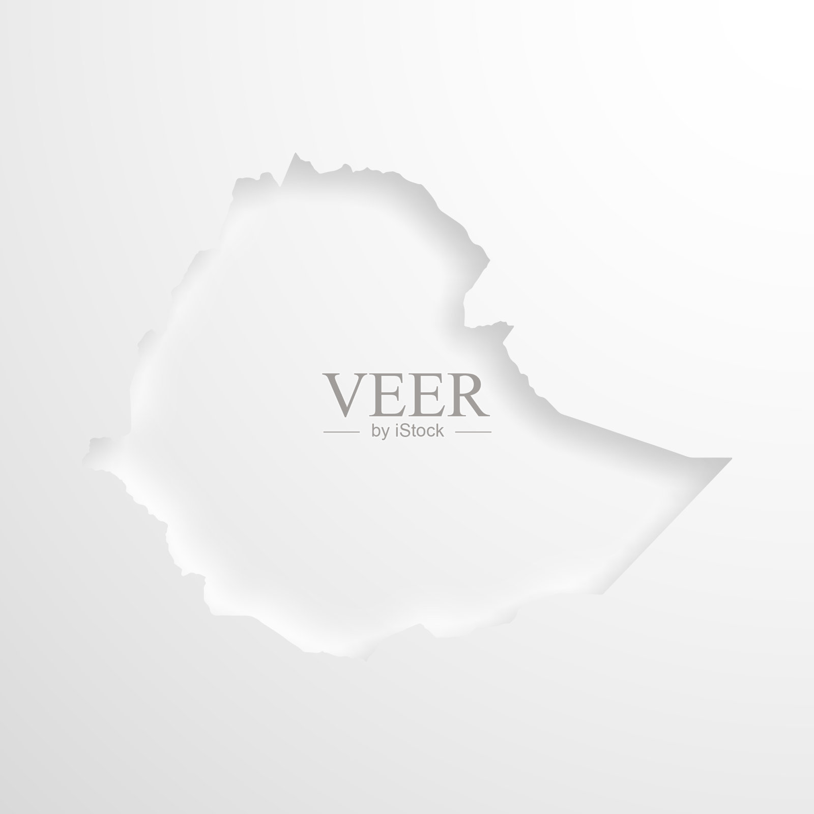 埃塞俄比亚地图与压花纸效果空白背景插画图片素材