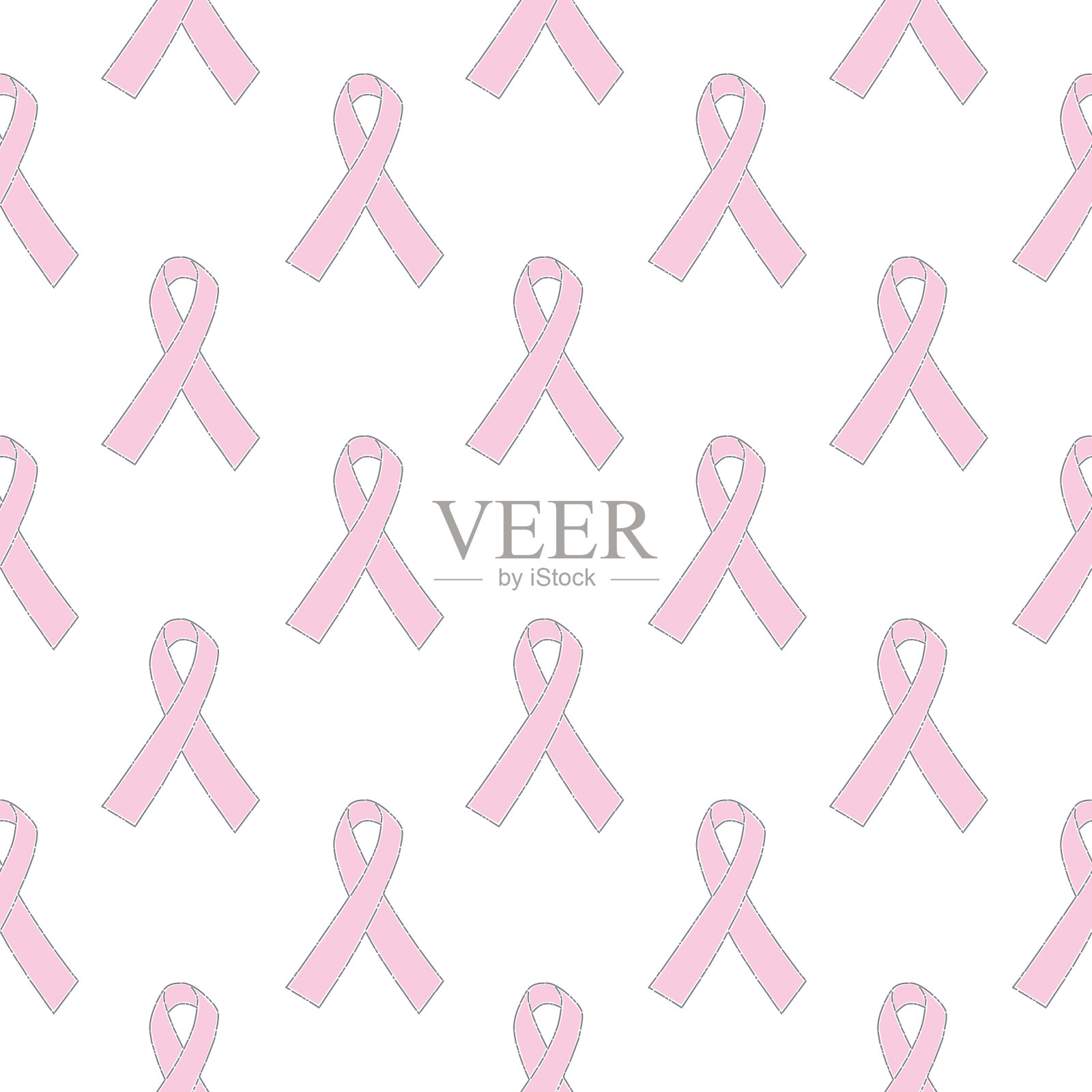 粉色癌症缎带无缝图案插画图片素材