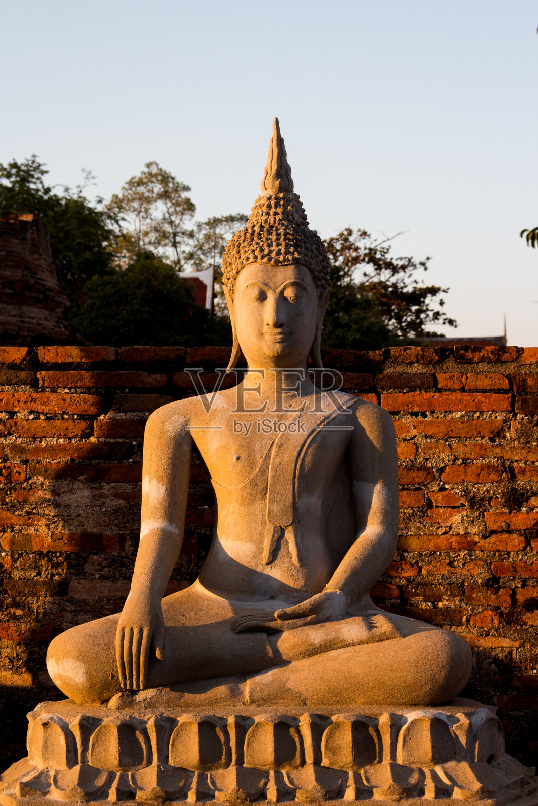 泰国大城府玛哈塔寺的佛像照片摄影图片