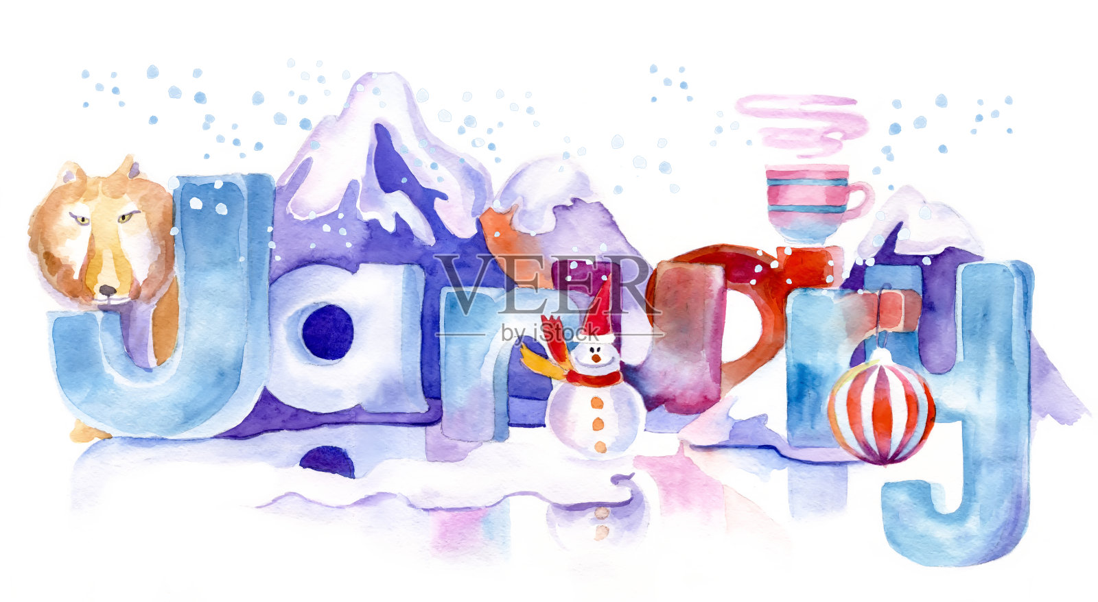 文字(铭文)月一月插图插画图片素材