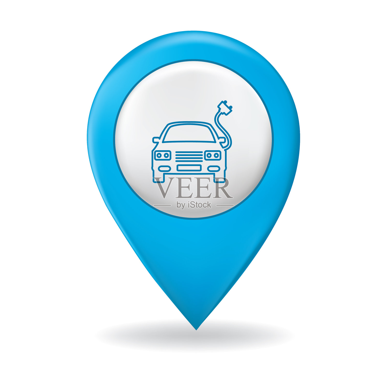 细线图标上的地图指针针-燃料工业插画图片素材