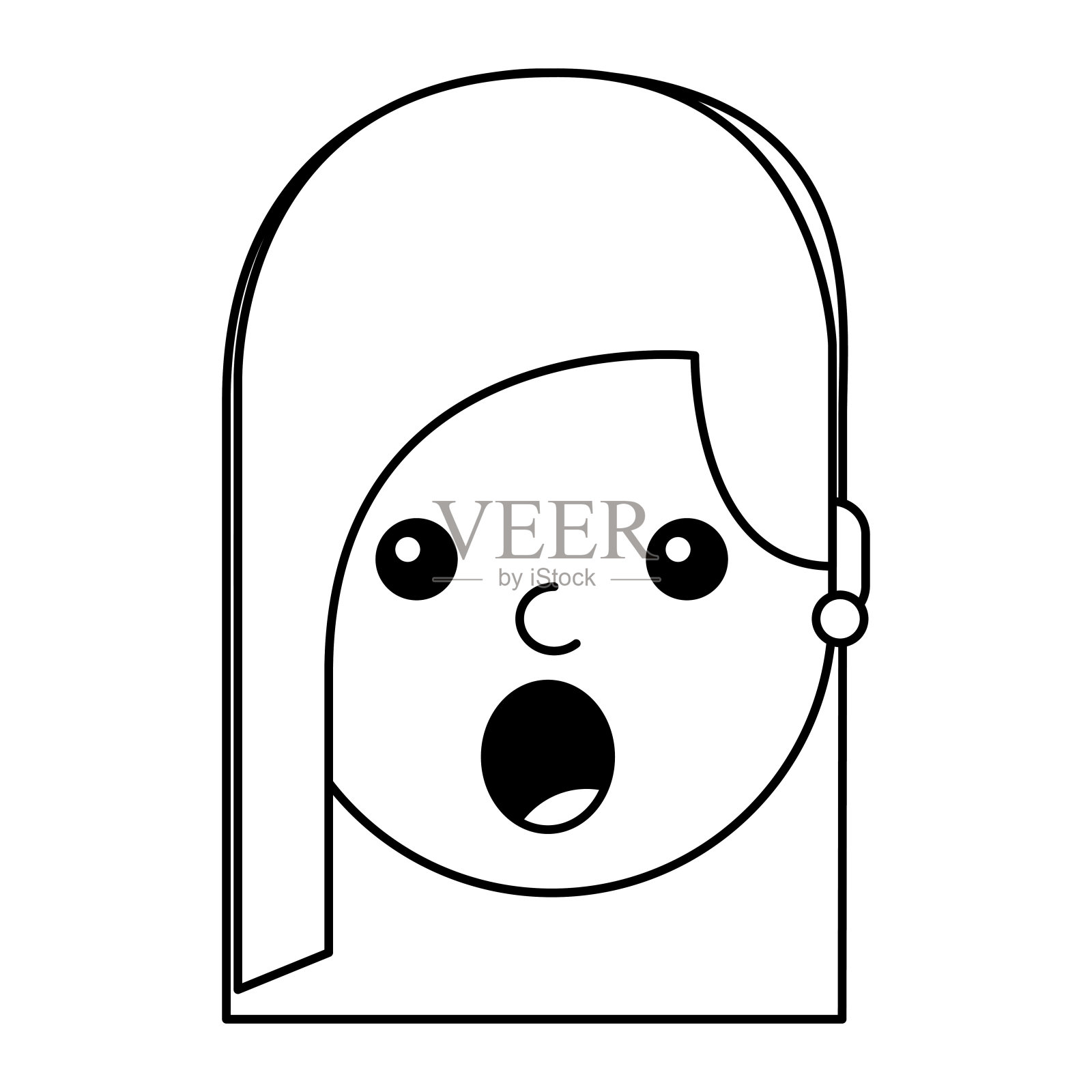 惊讶的年轻女子化身角色插画图片素材