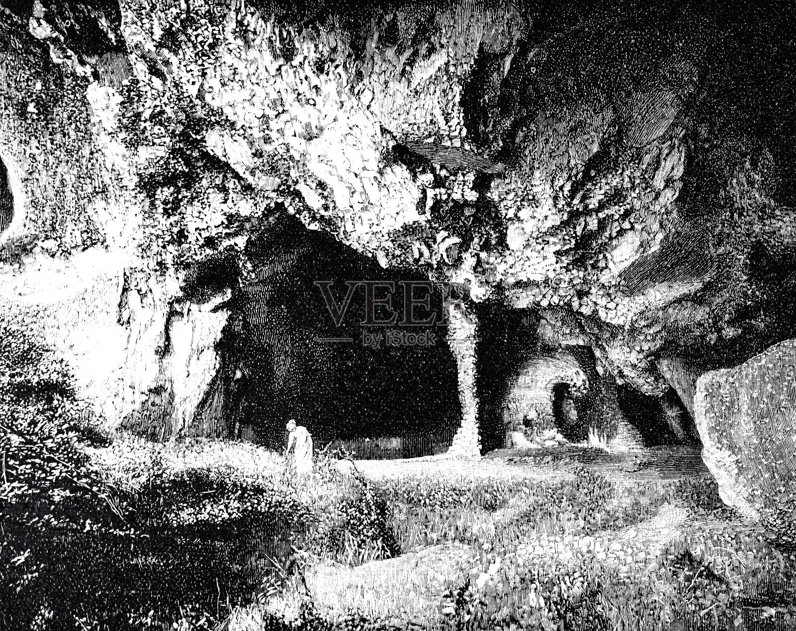 卡普里的密特拉洞穴插画图片素材