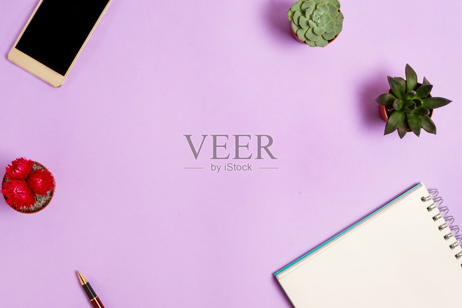 平板电脑,笔记本,钢笔,手机和多肉植物,copyspace,商业或学习概念照片摄影图片